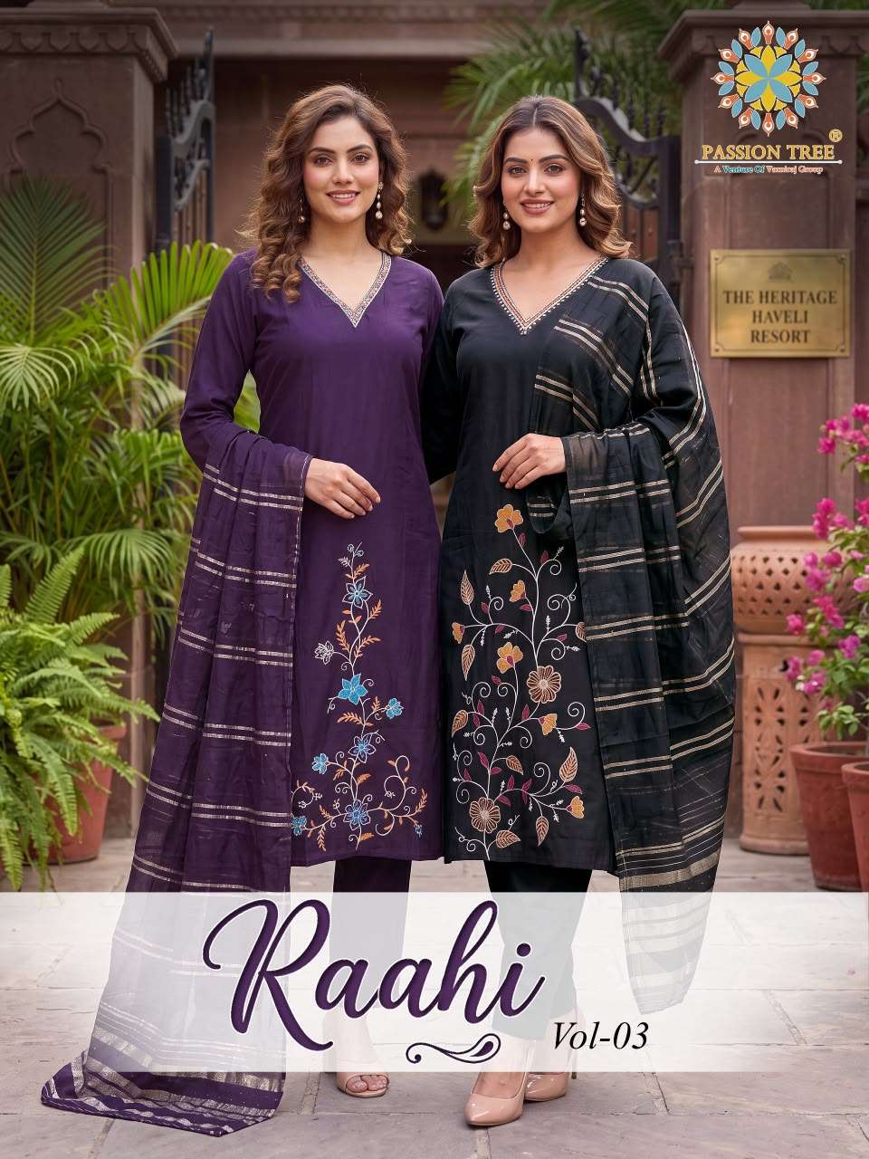 PASSION TREE RAAHI VOL 3 SILK DESIGNER STRAIGHT KURTI WITH PANT & DUPATTA SET