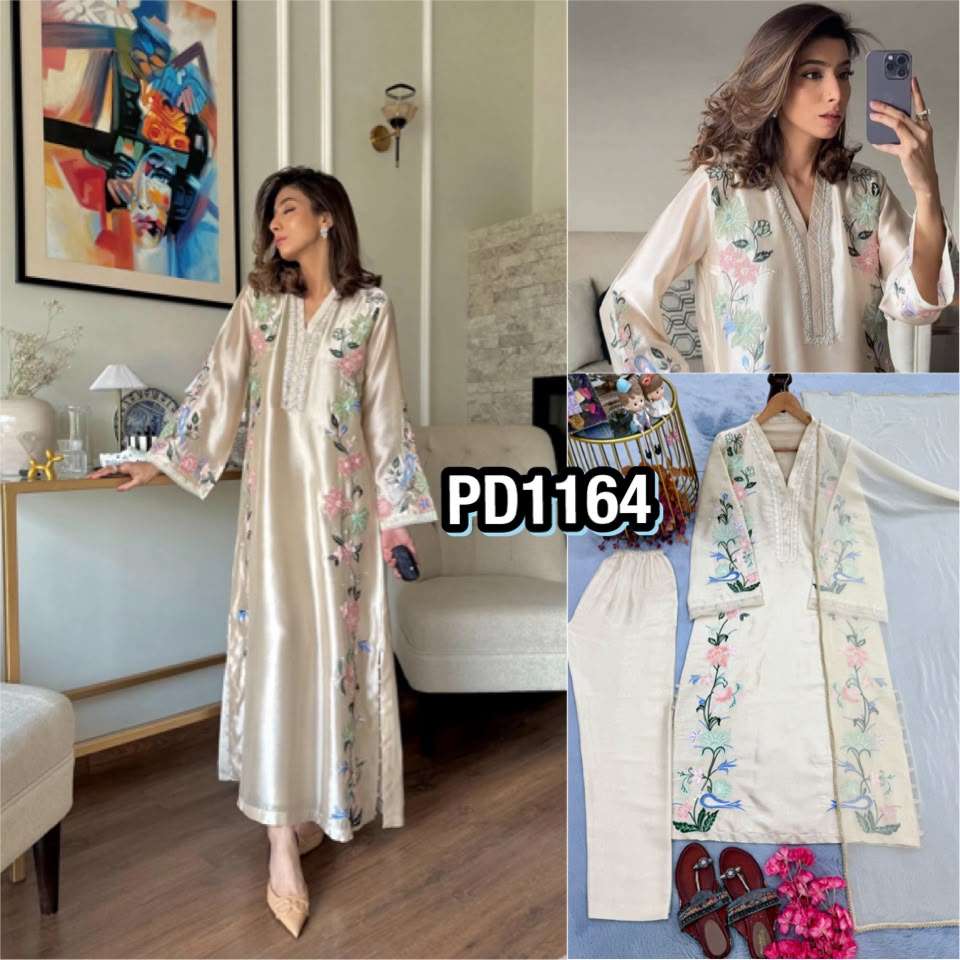 PD 1164 SILK BEAUTIFUL DESIGNER LOOK PARTY WEAR SUIT