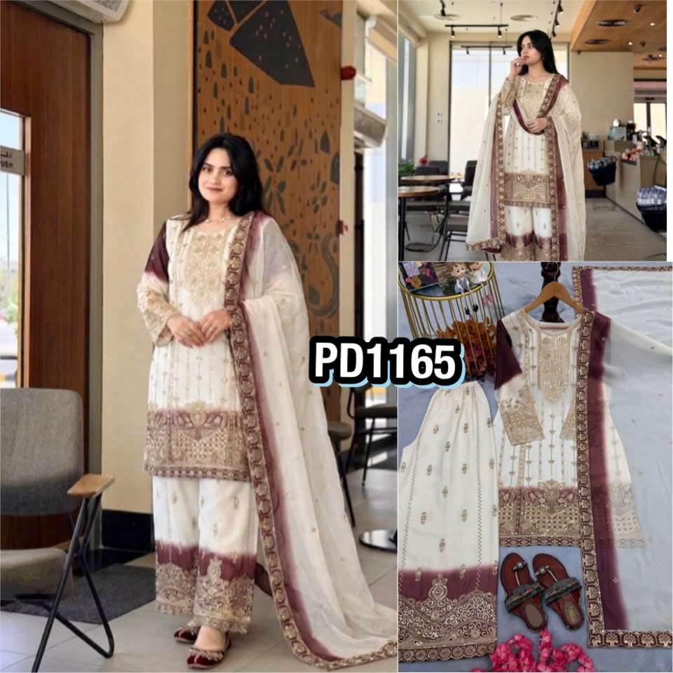PD 1165 DUAL TONE GEORGETTE DESIGNER PARTY WEAR LADIES SUIT