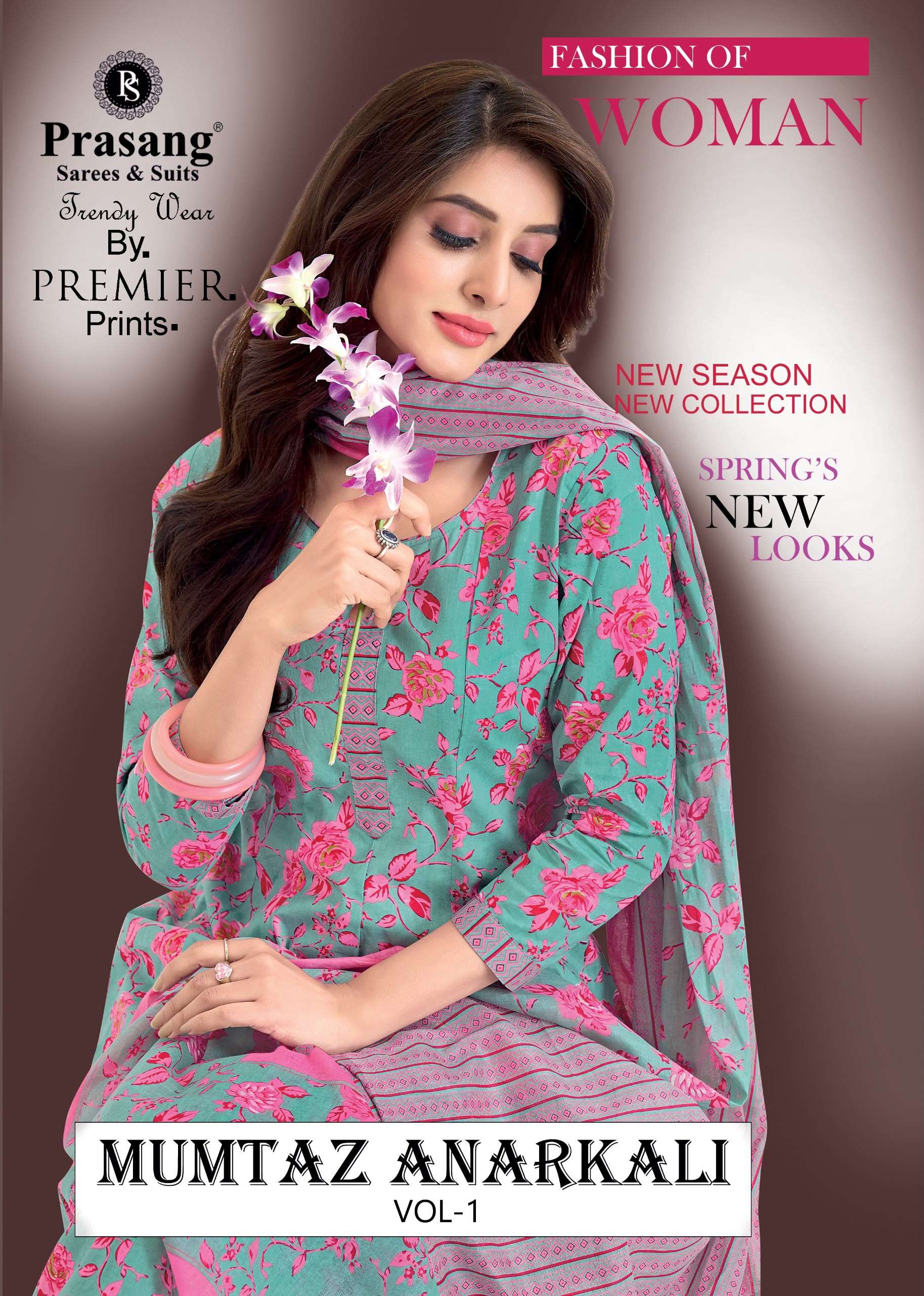 PRASANG SAREES AND SUITS MUMTAZ ANARKALI VOL 1 COTTON PRINTED READY MADE LADIES SUIT
