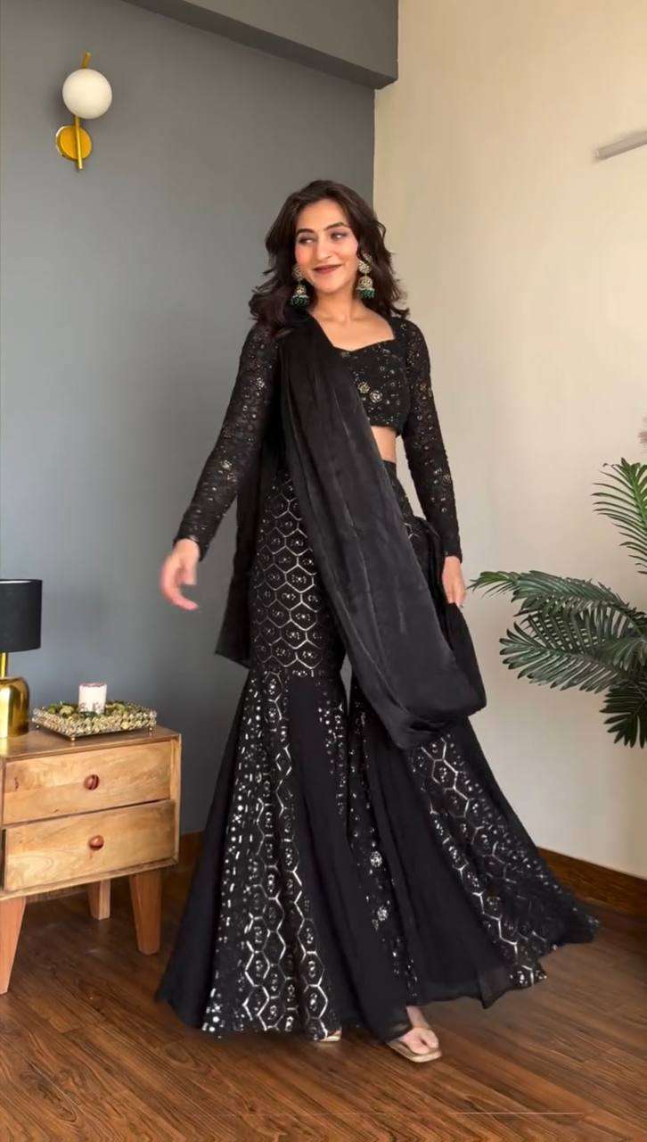 RTC 5994 FOX GEORGETTE SEQUENCE EMBROIDERY DESIGNER WORK WEDDING FUNCTION WEAR DRESS