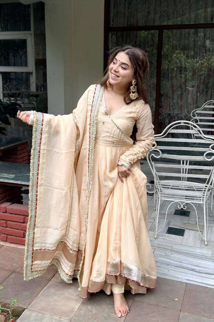 RTC 6048 ORGANZA SILK DESIGNER WORK READY MADE ANARKALI GOWN STYLE DRESS 