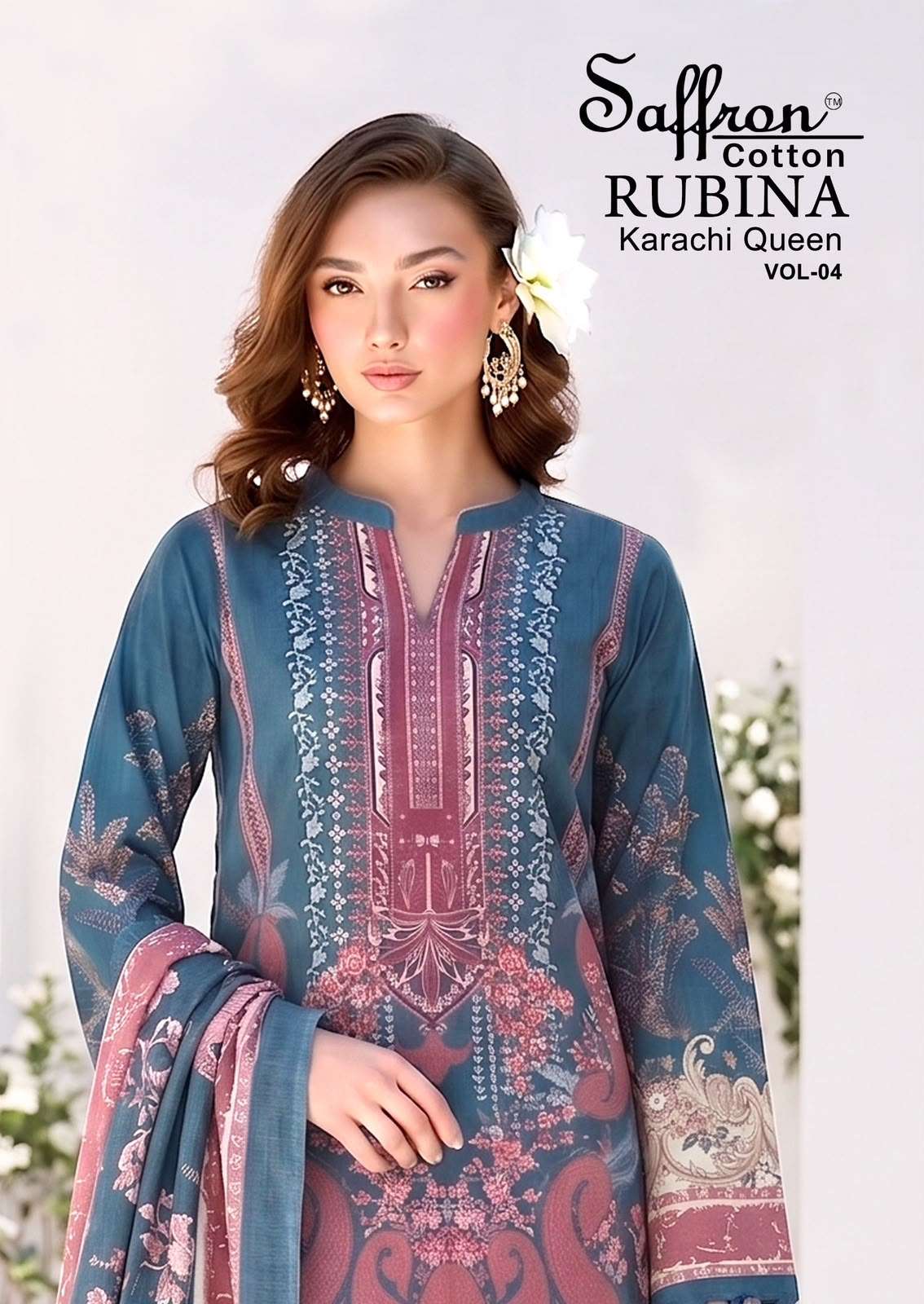 SAFFRON COTTON RUBINA KARACHI QUEEN VOL 4 COTTON DIGITAL PRINTS SALWAR SUIT