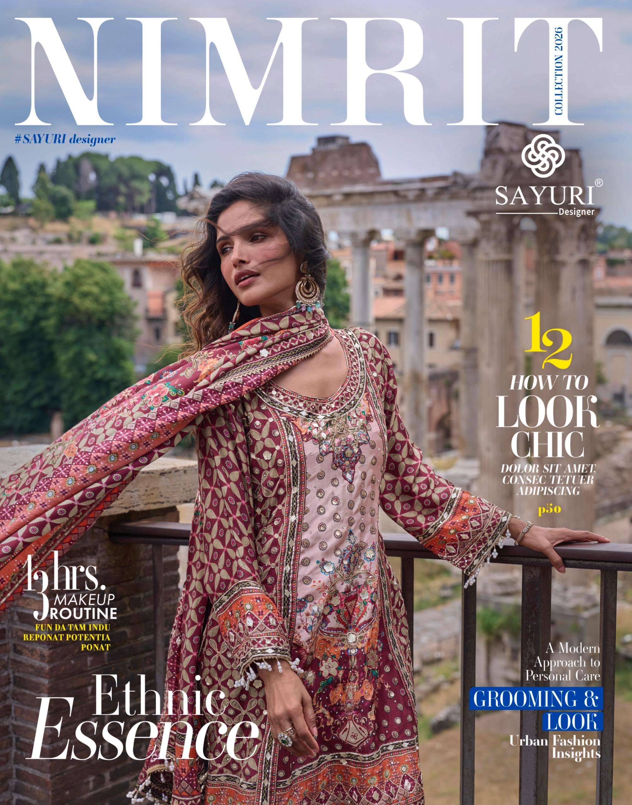 SAYURI DESIGNER NIMRIT SILK HEAVY EMBROIDERD DESIGNER WEDDING FUNCTION WEAR SUIT