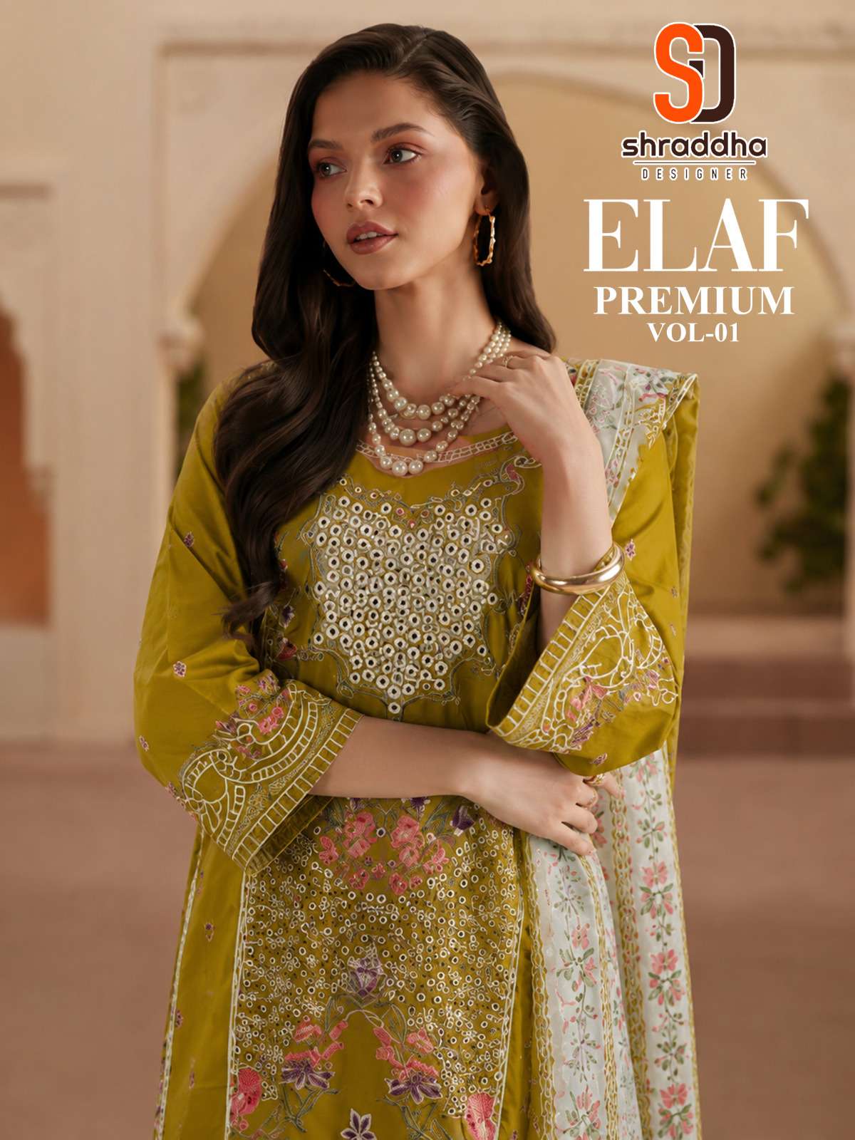 SHRADDHA DESIGNER ELAF PREMIUM VOL 1 COTTON EMBROIDERED DESIGNER WORK SUIT