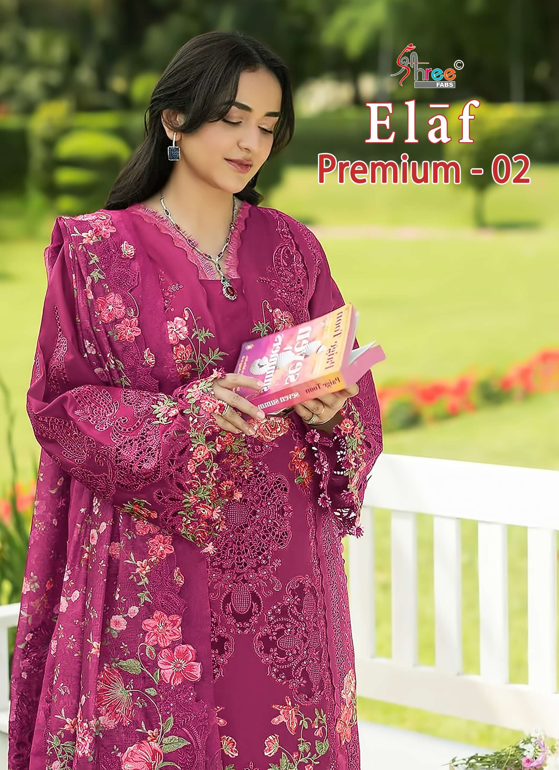 SHREE FABS ELAF PREMIUM VOL 2 COTTON HEAVY EMBROIDERY DESIGNER PAKISTANI SUIT