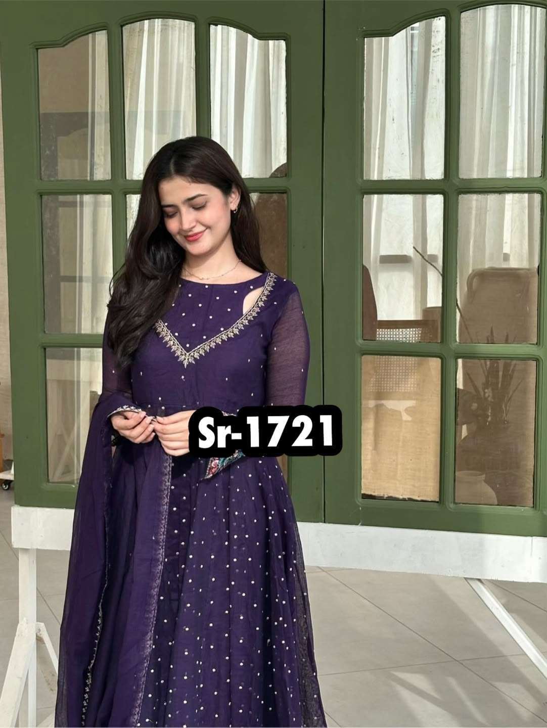 SR 1721 FOR GEORGETTE EMBROIDERY DESIGNER WORK PARTY WEAR ANARKALI GOWN STYLE DRESS