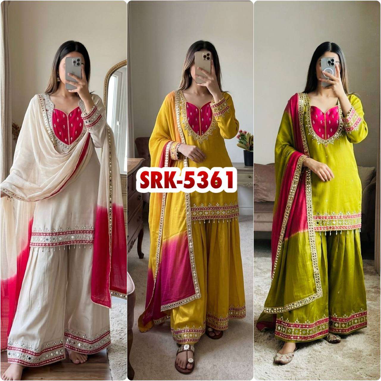 SRK 5361 SILK BEAUTIFUL DESIGNER WORK PARTY WEAR LADIES SUIT