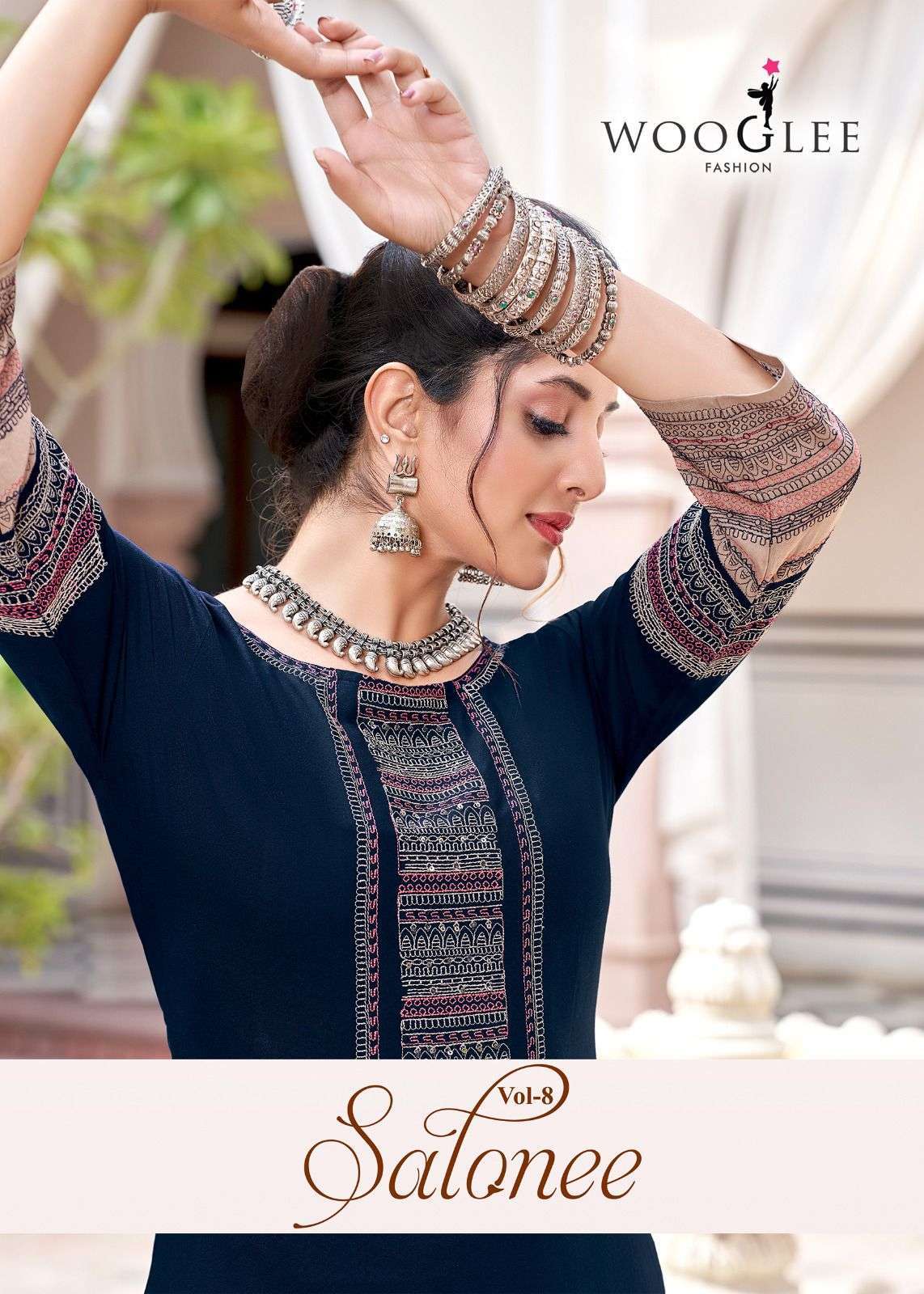 WOOGLEE SALONEE VOL 8 RAYON FANCY EMBROIDERIES WORK KURTI 