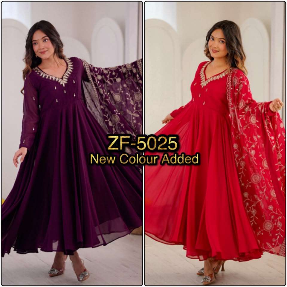 ZF 5025 GEORGETTE PREETY LOOK DESIGNER LADIES PARTY WEAR GOWN SUIT
