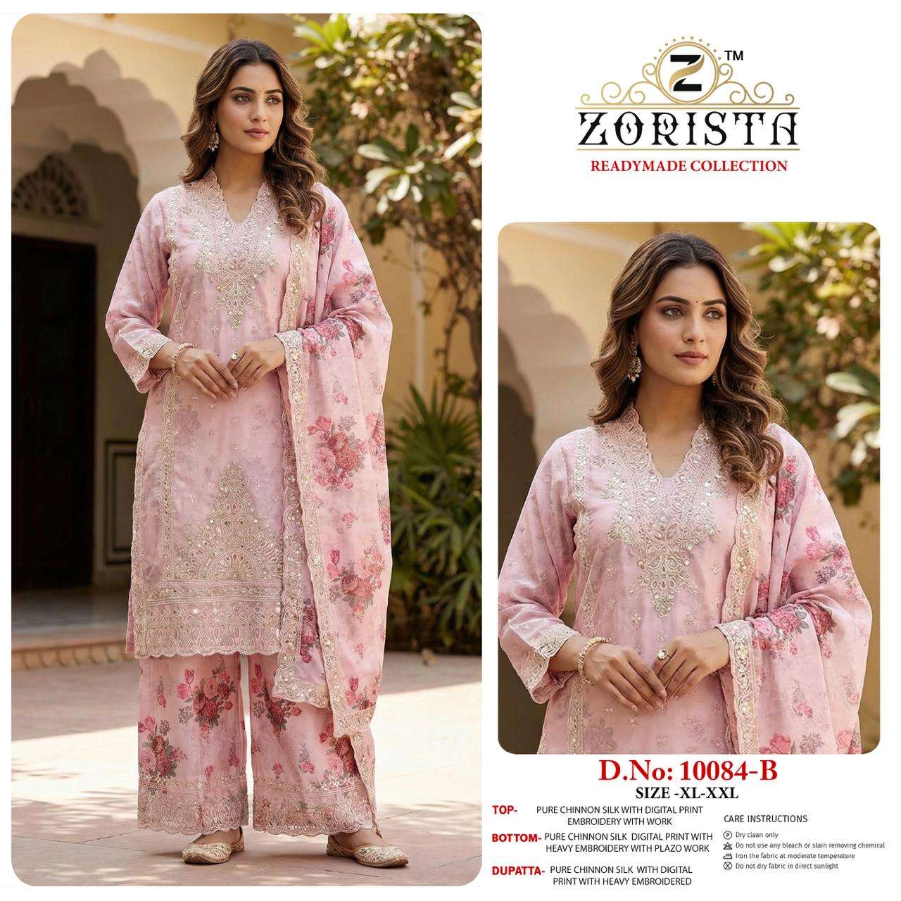 ZORISTA D NO 10084 SILK WITH EMBRODERY DESIGNER READY MADE PAKISTANI SUIT