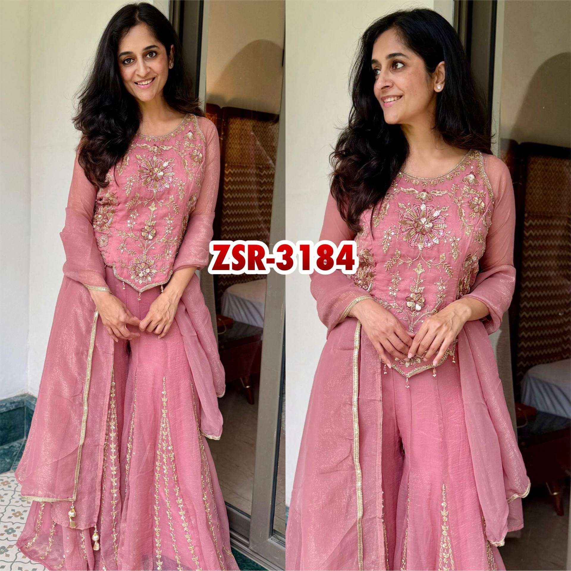 ZSR 3184 SILK PREETY LOOK DESIGNER LADIES PARTY WEAR LADIES SUIT