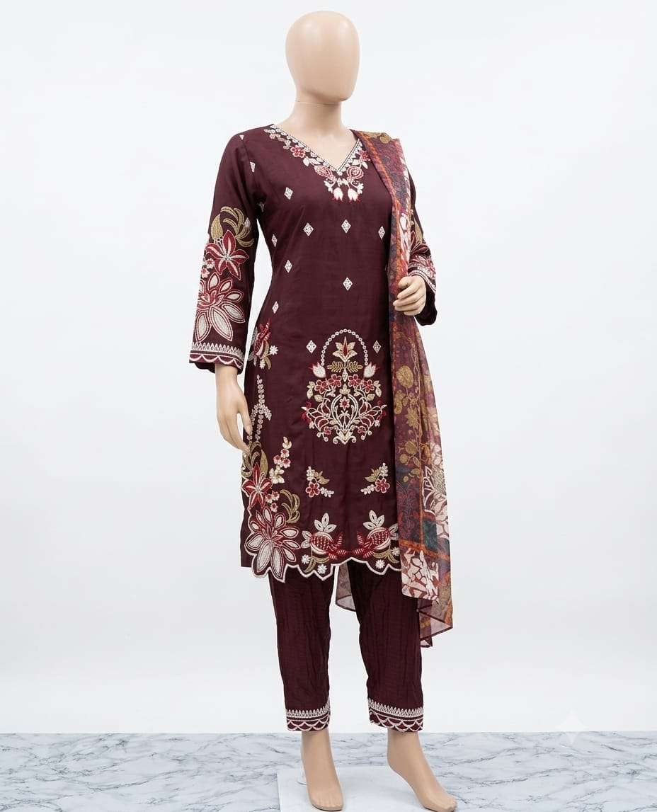 AGHA NOOR D NO 1002 SATIN BEAUTIFUL DESIGNER LOOK PAKISTANI PATTERN SUIT