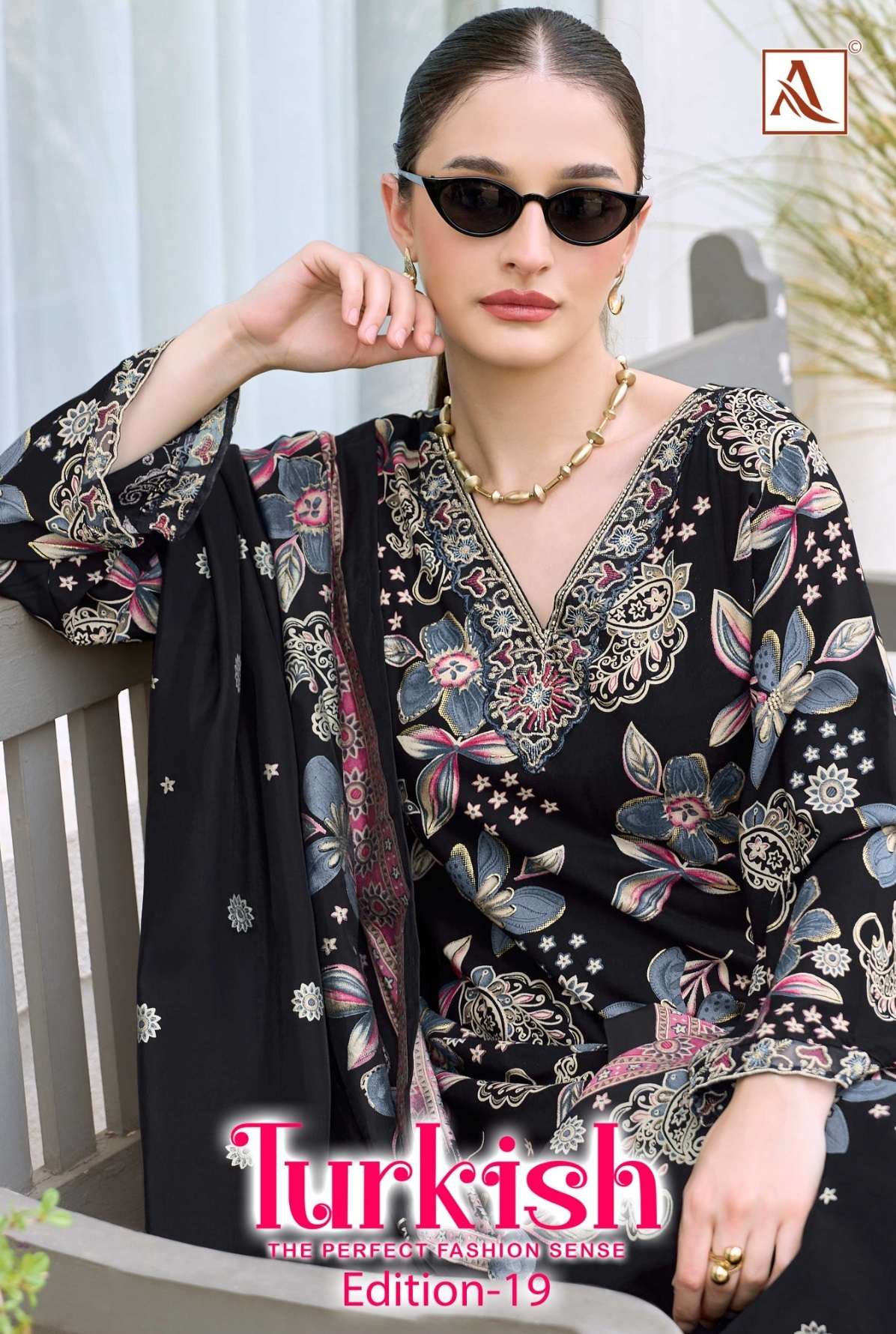 ALOK SUITS TURKISH EDITION 19 VISCOSE RAYON PRINT WITH FANCY WORK SUIT