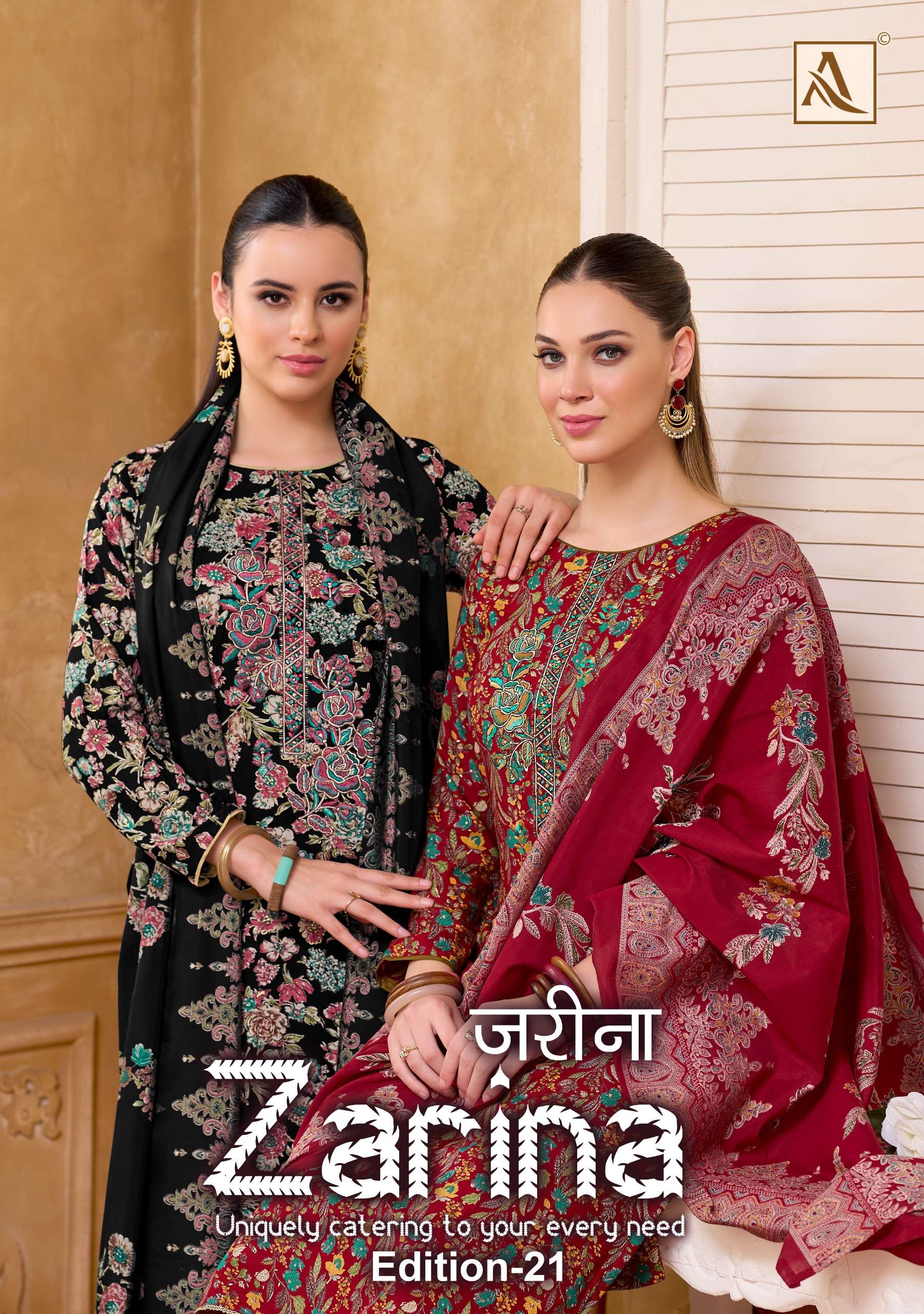 ALOK SUITS ZARINA EDITION 21 VISCOSE PRINT WITH EMBROIDERIES WORK SUIT
