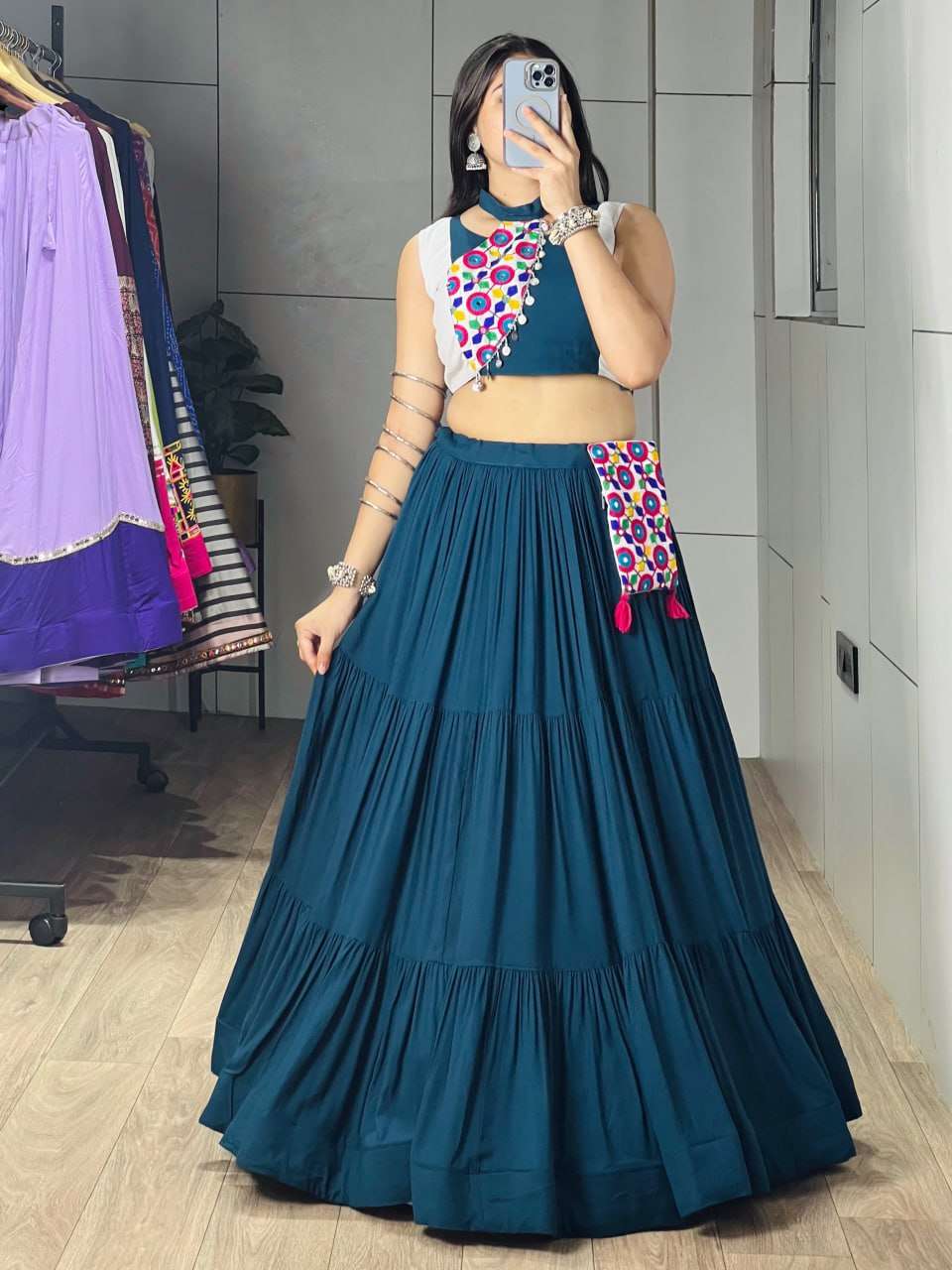 BANDHANI PALACE VASTRA COTTON DESIGNER NAVRATRI WEAR LEHENGA CHOLI 