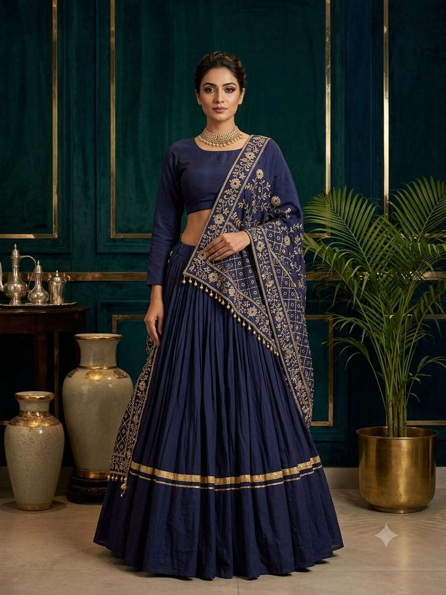 BE 510 RAYON EMBROIDERED DESIGNER WORK NAVRATRI WEAR LEHENGA CHOLI COLLECTION 