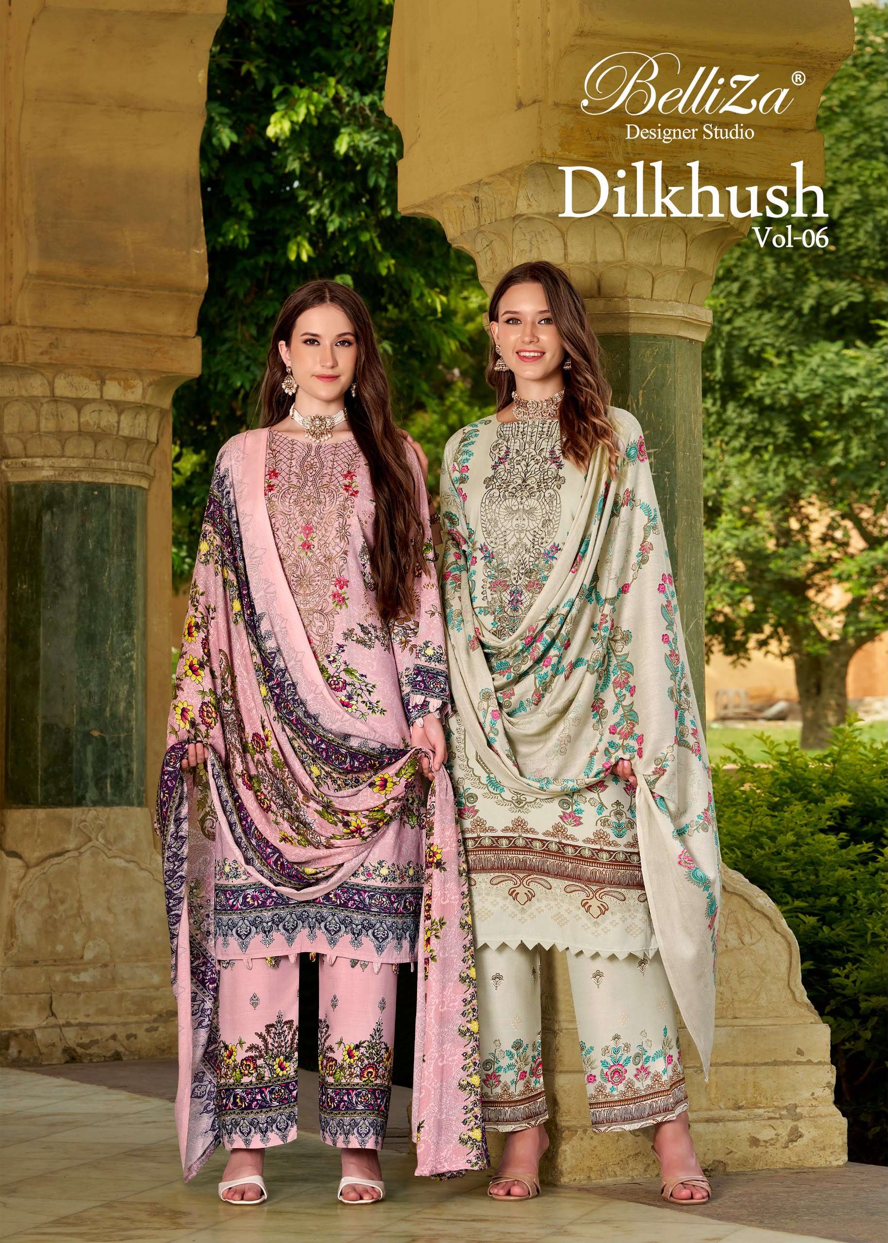 BELLIZA DESIGNER STUDIO DILKHUSH VOL 6 VISCOSE DIGITAL PRINT WITH FANCY WORK SUIT