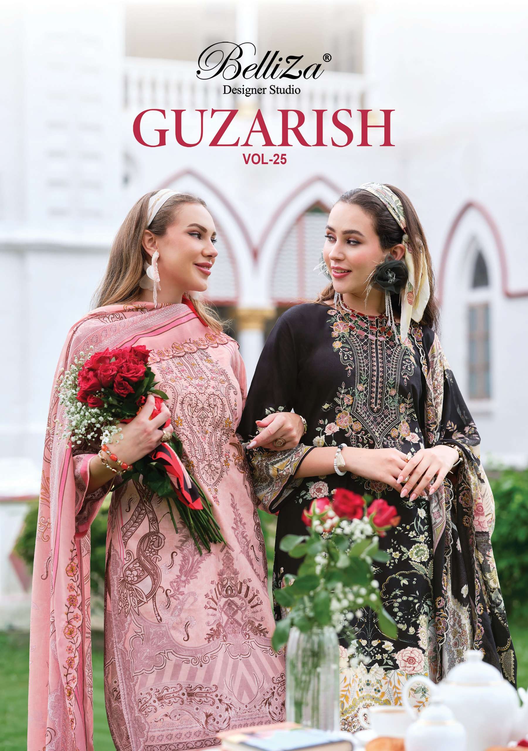 BELLIZA DESIGNER STUDIO GUZARISH VOL 25 COTTON DIGITAL PRINTS WITH EMBROIDERY WORKS SUIT