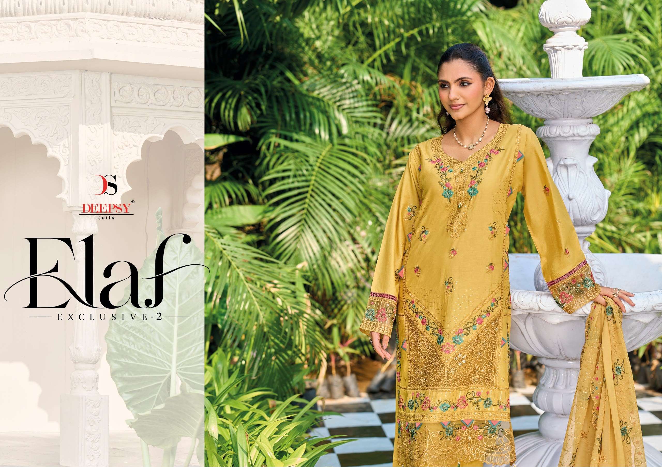 DEEPSY SUITS ELAF EXCLUSIVE VOL 2 LAWN COTTON HEAVY EMBROIDERY DESIGNER WORK PAKISTANI SUIT