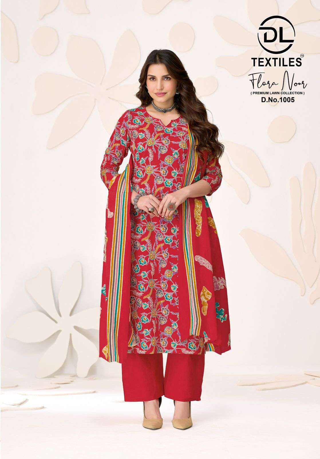 DL TEXTILES FLORA NOOR VOL 1 LAWN COTTON PRINTED SALWAR SUIT