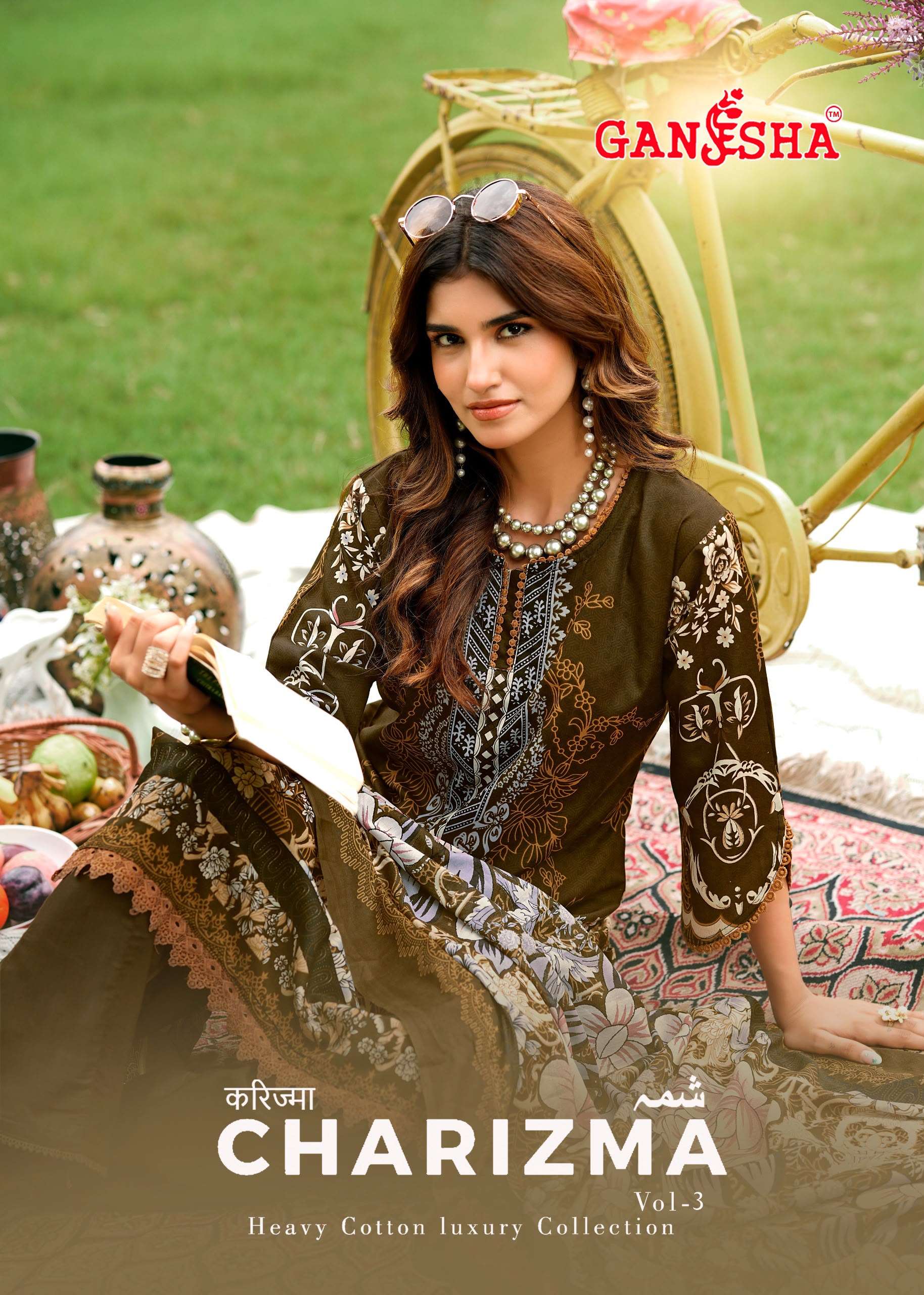 FALAK INTERNATIONAL GANESHA CHARIZMA VOL 3 COTTON DIGITAL STYLE PRINT SALWAR SUIT