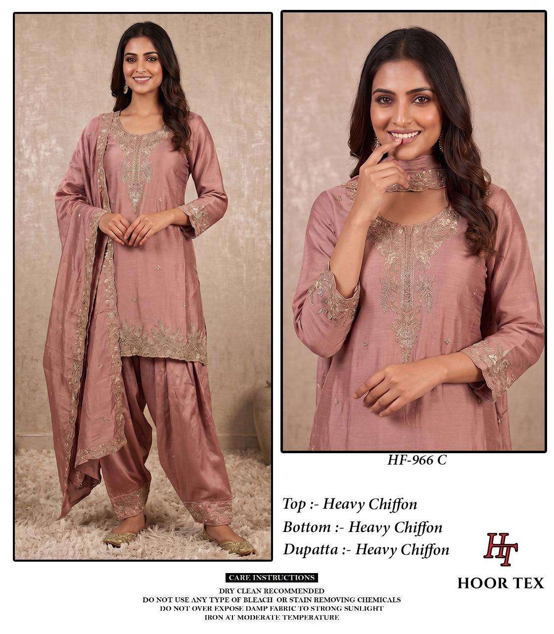 HOOR TEX HF 966 CHIFFON EMBROIDERED DESIGNER READY MADE PAKISTANI SUIT