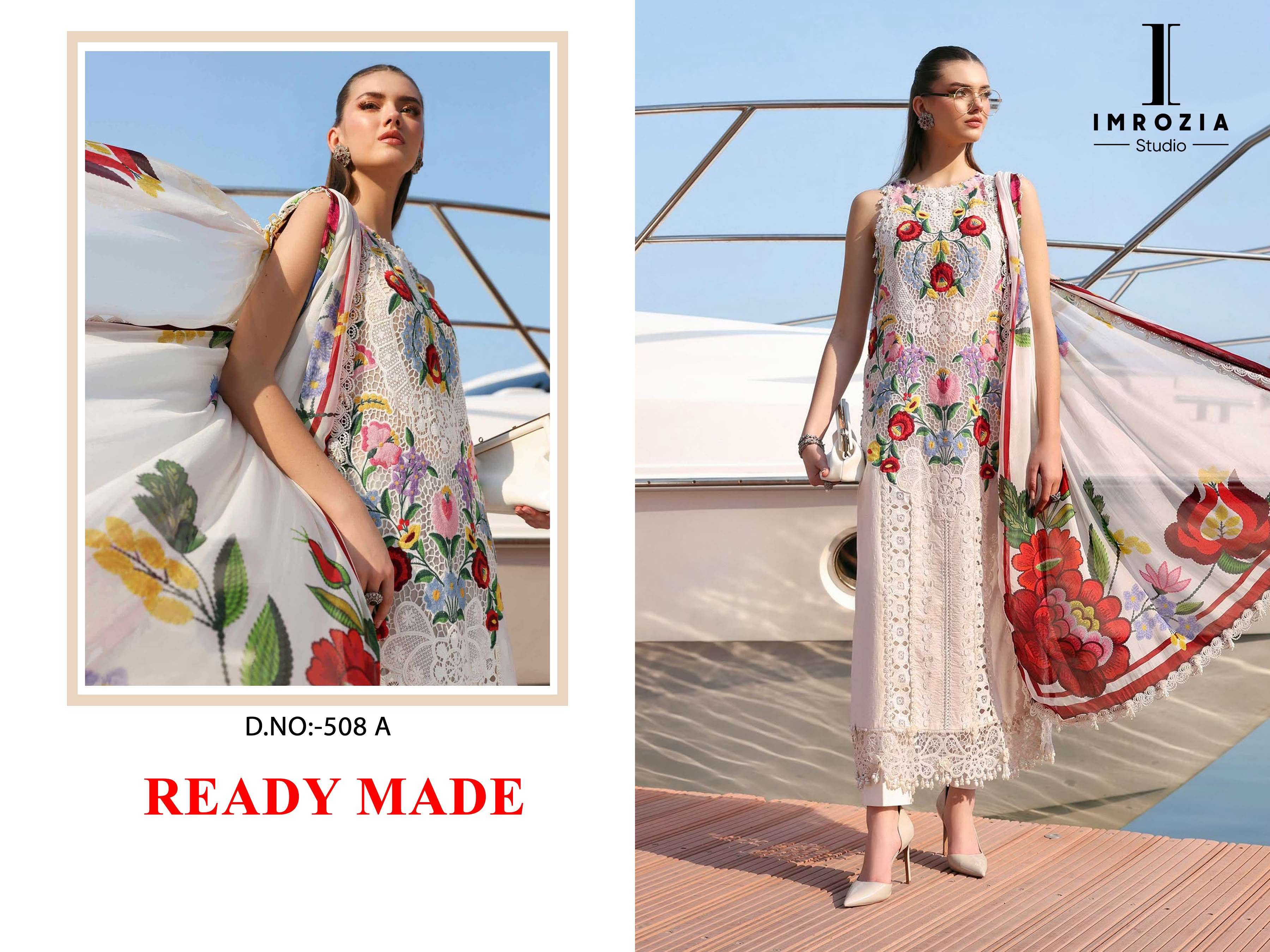 IMROZIA STUDIO D NO 508 COTTON WITH HEAVY EMBROIDERY WORK READY MADE PAKISTANI SUIT 
