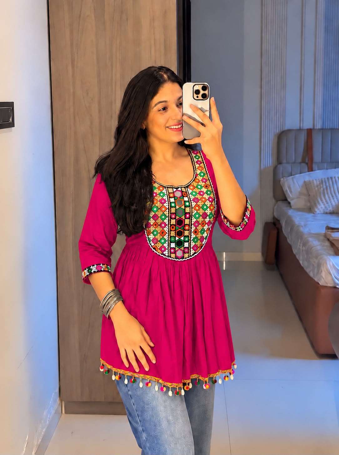 INLI GAMTHI UTSAV 3.0 RAYON FANCY WORKS NAVRATRI WEAR LADIES TOP