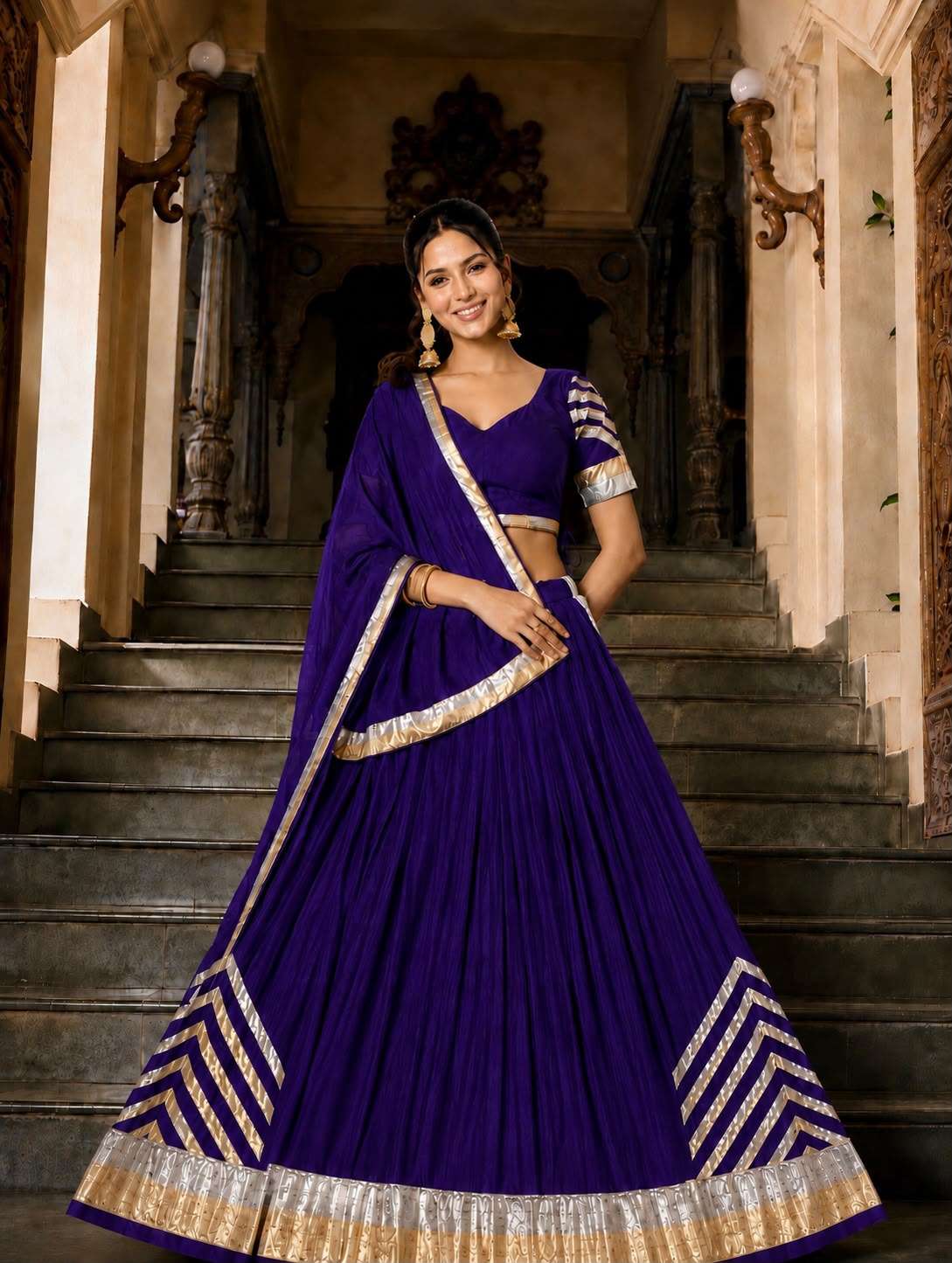 INLI RAAS LEELA SILK DESIGNER WORK FESTIVE WEAR LEHENGA CHOLI COLLECTION 