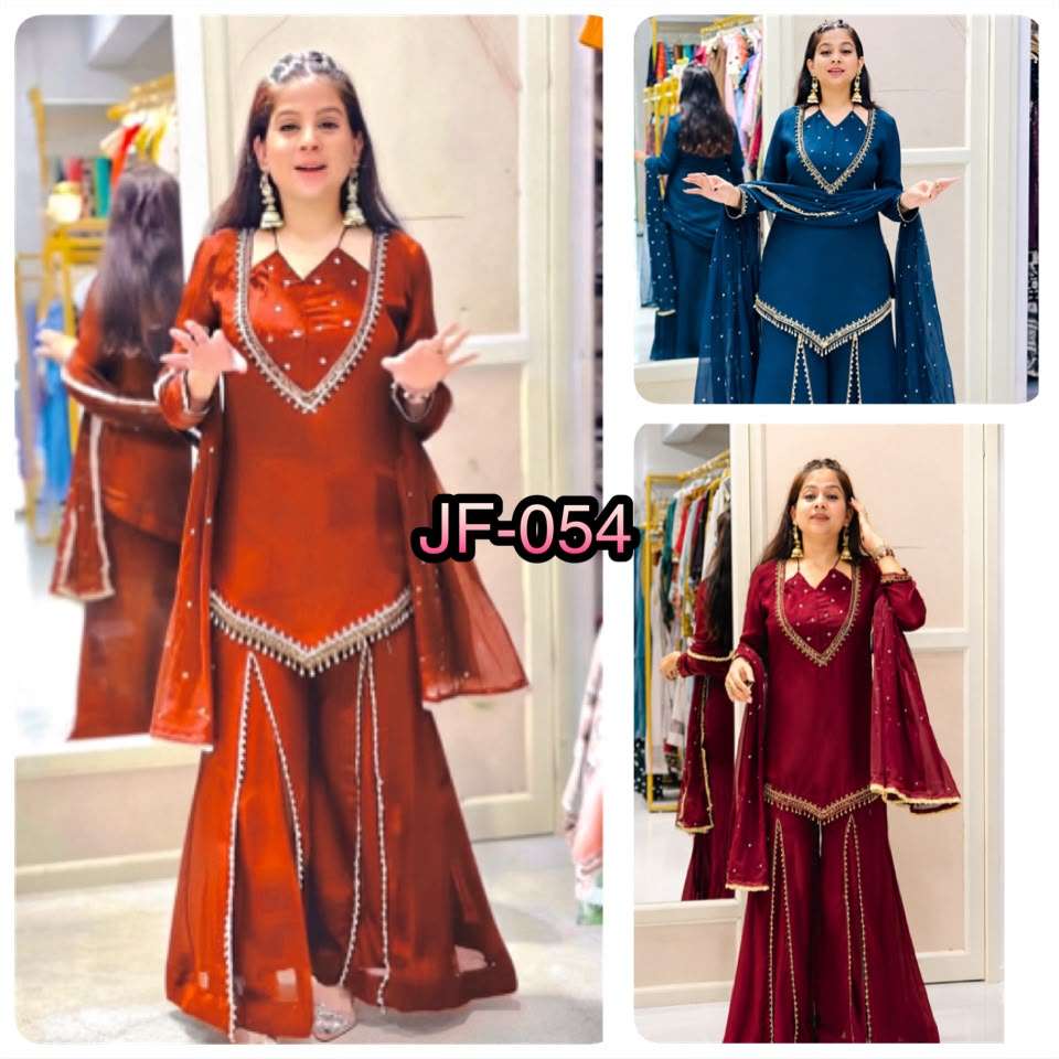 JF 054 SILK BEAUTIFUL DESIGNER LOOK PARTY WEAR LADIES SUIT