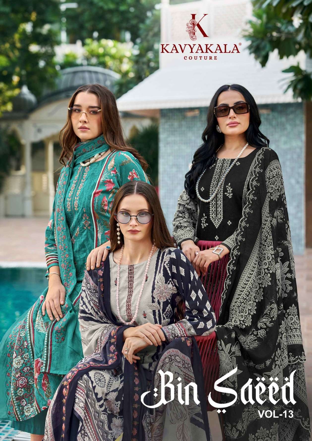 KAVYA‎‎‎ KALA COUTURE BIN SAEED VOL 13 COTTON DIGITAL PRINT WITH FANCY WORK SUIT