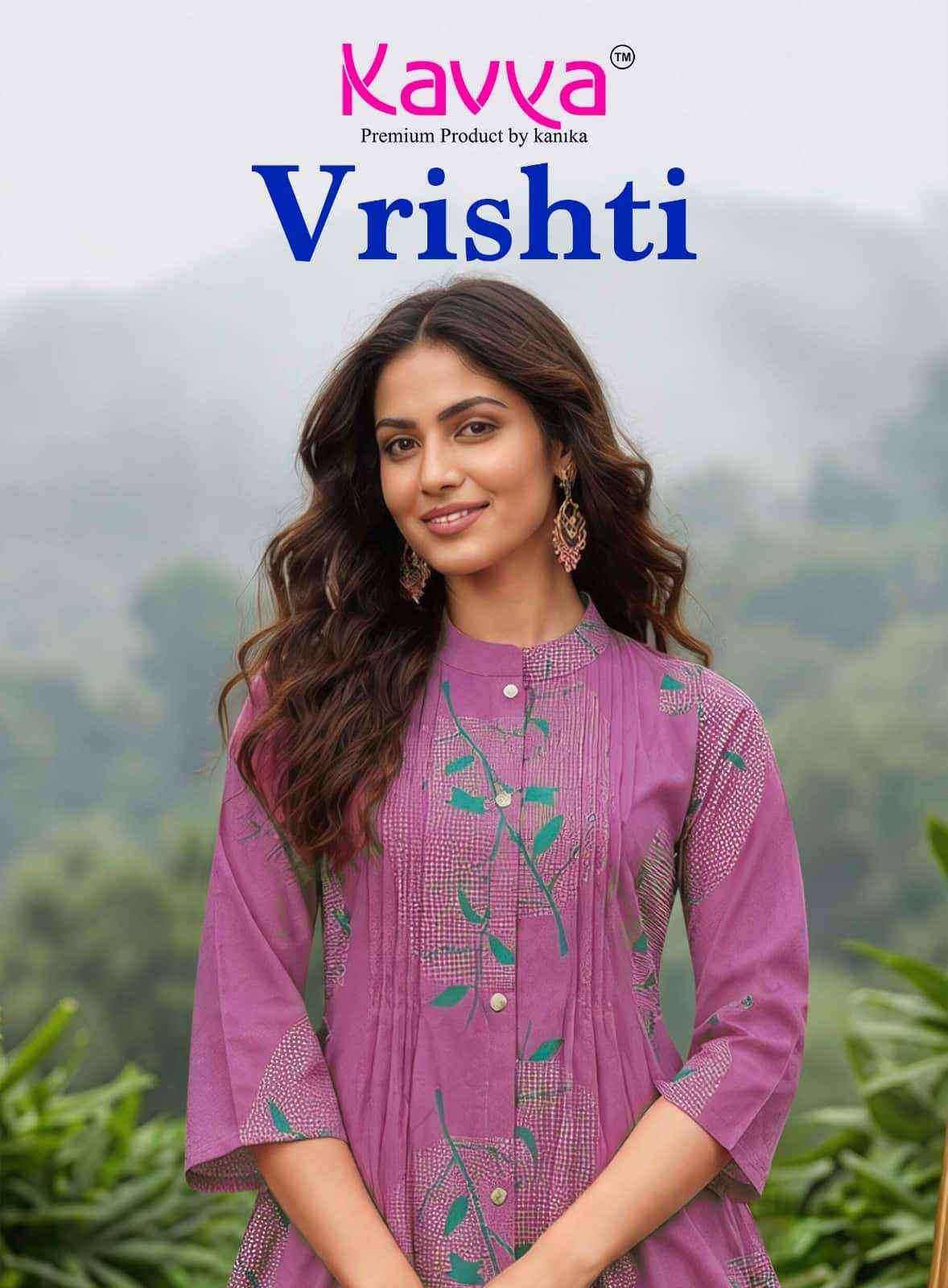 KAVYA VRISHTI VOL 1 COTTON PRINT FANCY A LINE STYLE KURTI WITH BOTTOM PAIR 