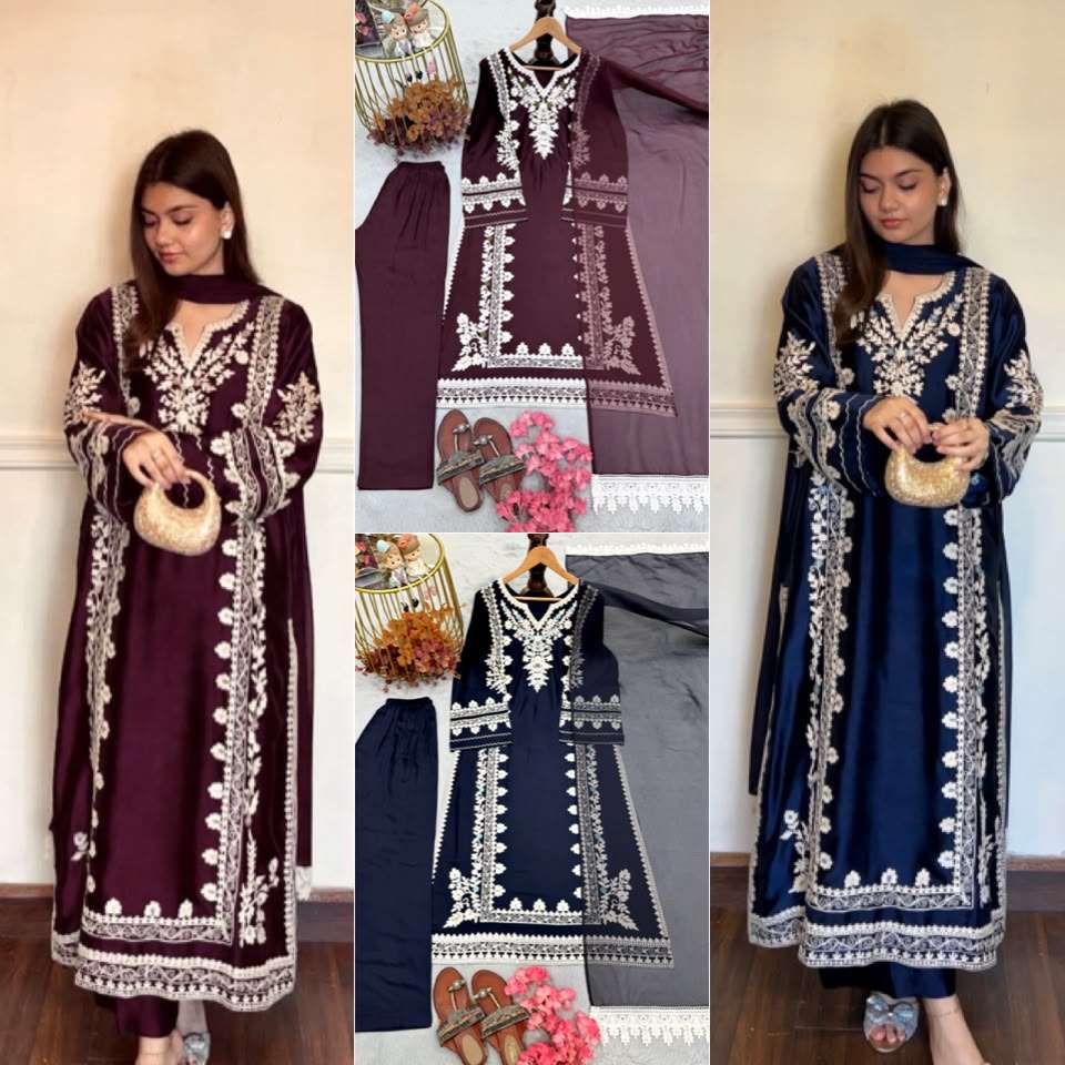 PD 1169 SATIN BEAUTIFUL DESIGNER LOOK PAKISTANI STYLE FUNCTION WEAR SUIT
