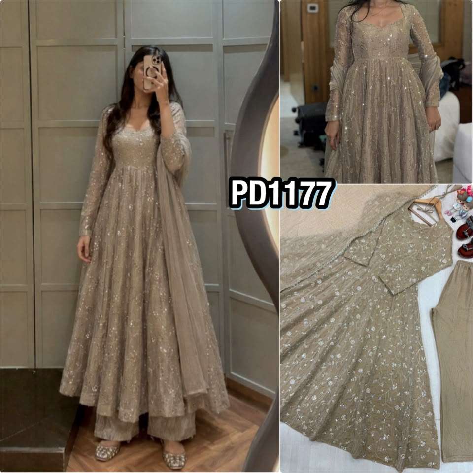 PD 1177 SILK BEAUTIFUL DESIGNER LOOK PARTY WEAR ANARKALI GOWN STYLE SUIT