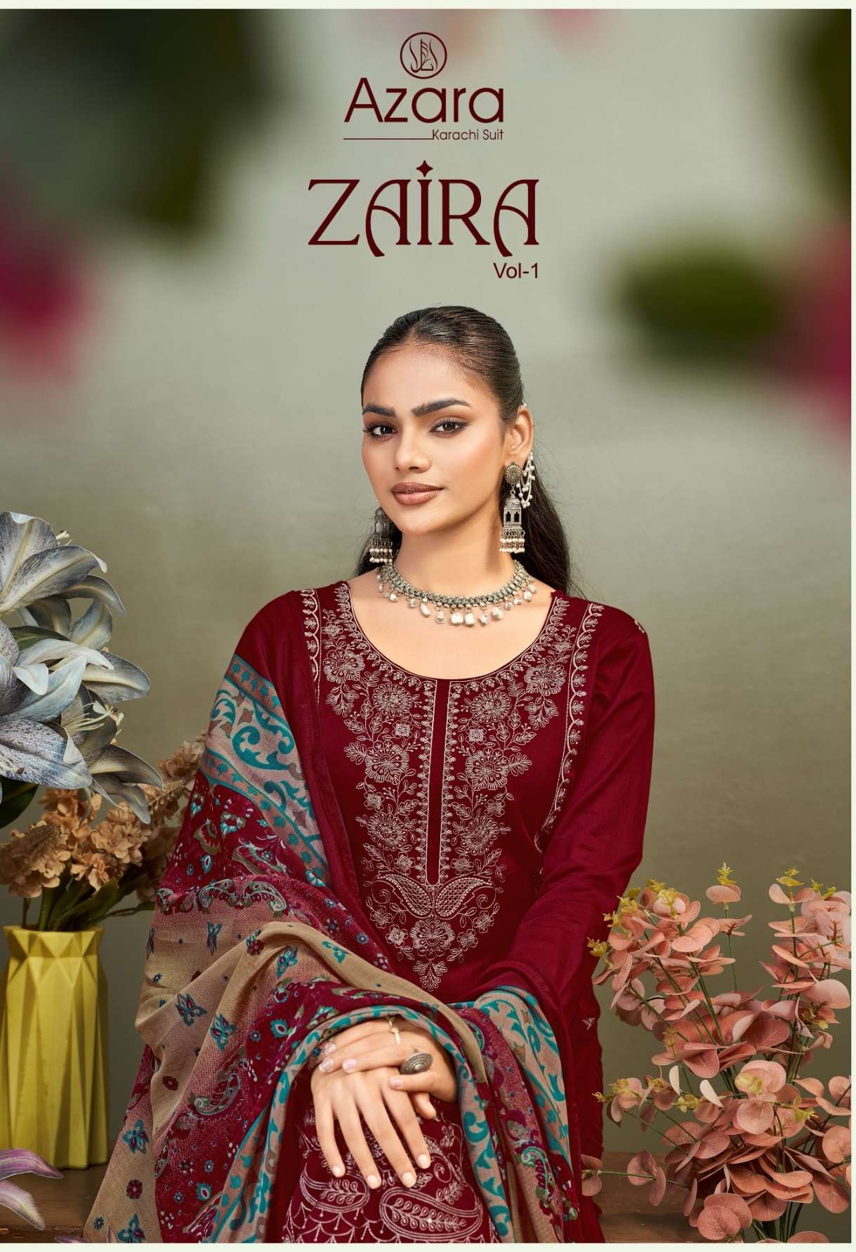 RADHIKA FASHION AZARA ZAIRA VOL 1 JAM COTTON EMBROIDERY WORK SUIT