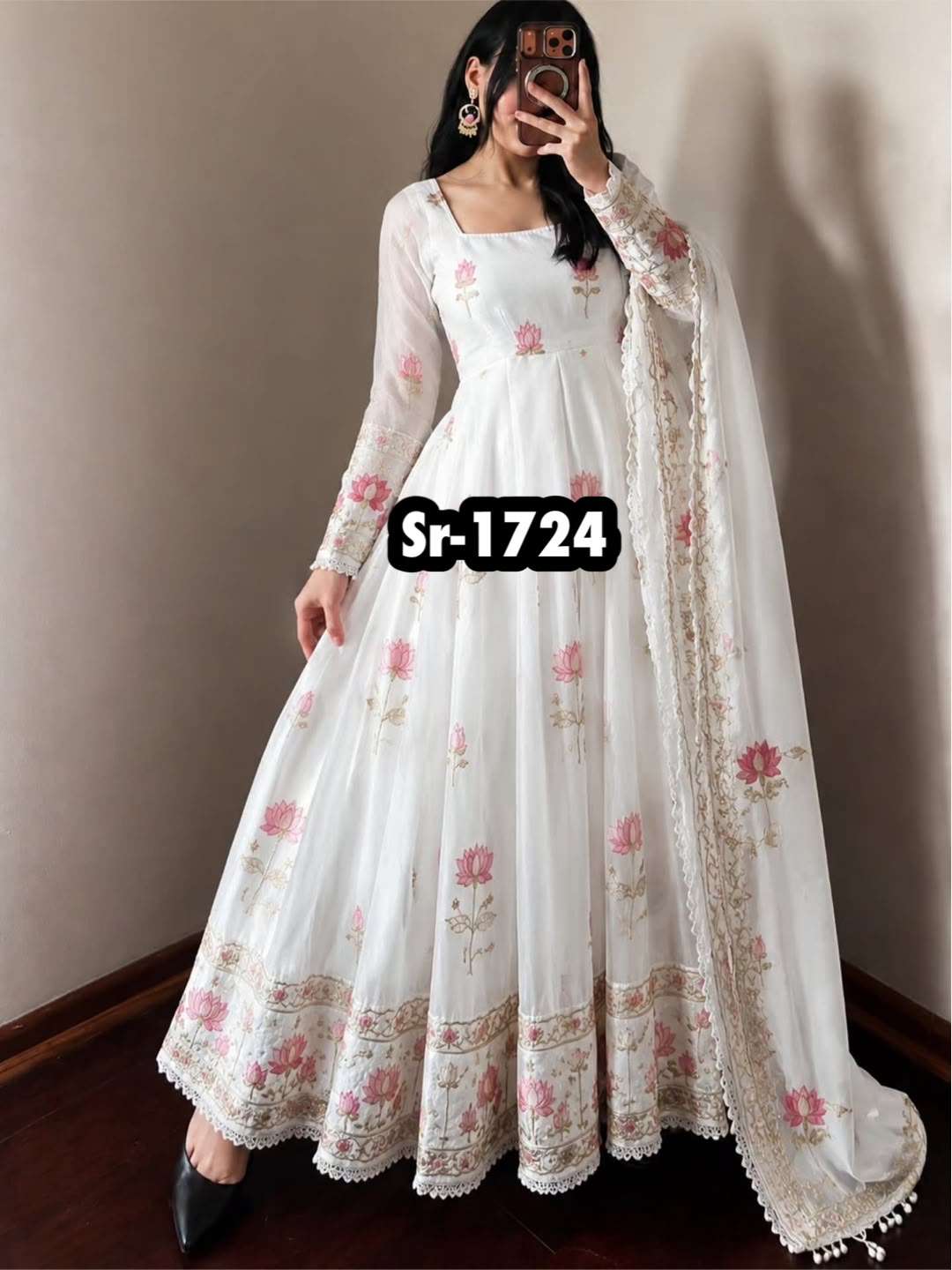 SR 1723 CRUSH FABRIC BEAUTIFUL DESIGNER LOOK PARTY WEAR LADIES GOWN DRESS