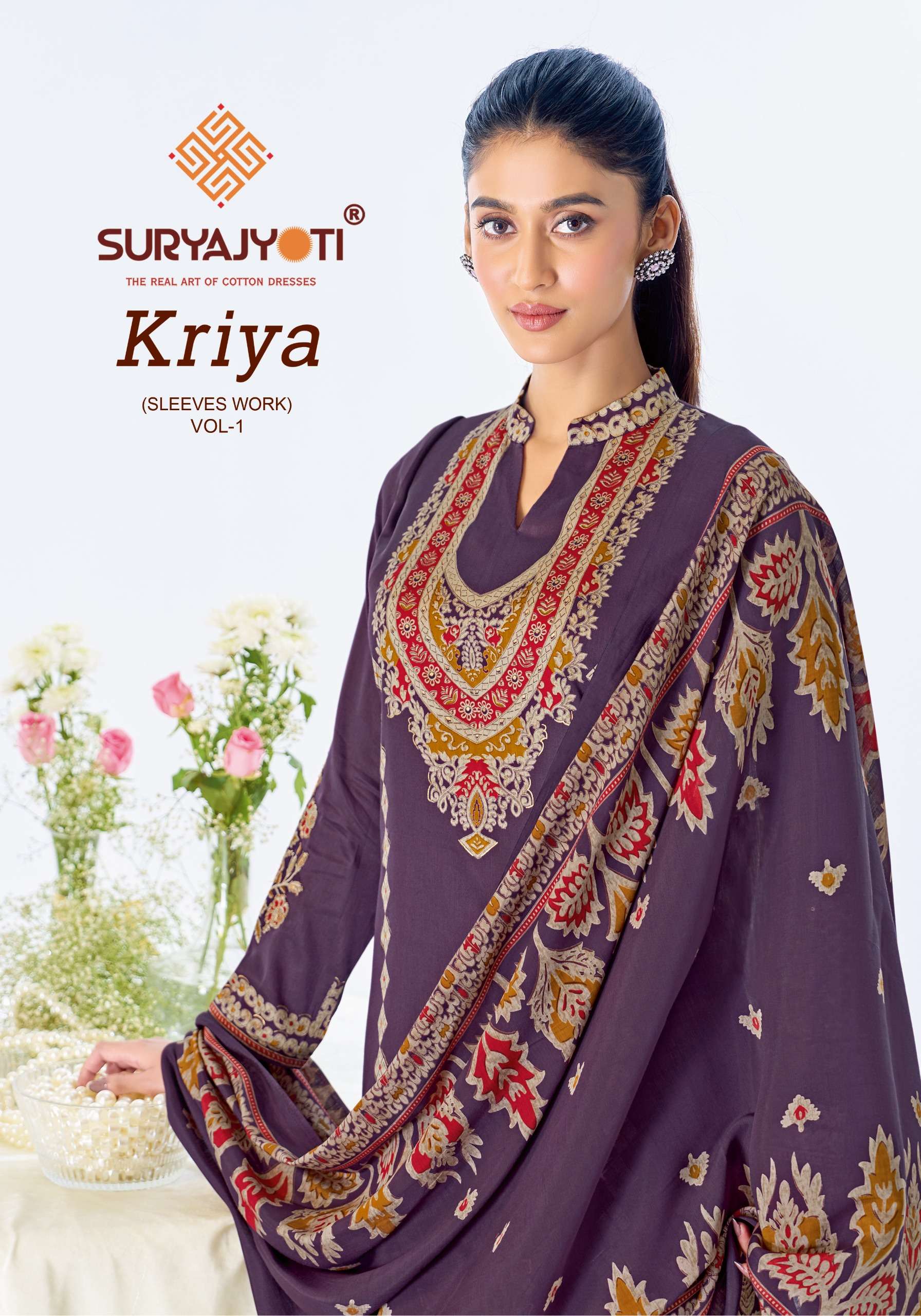 SURYAJYOTI KRIYA VOL 1 JAM SATIN PRINT WITH EMBROIDERY WORK SUIT
