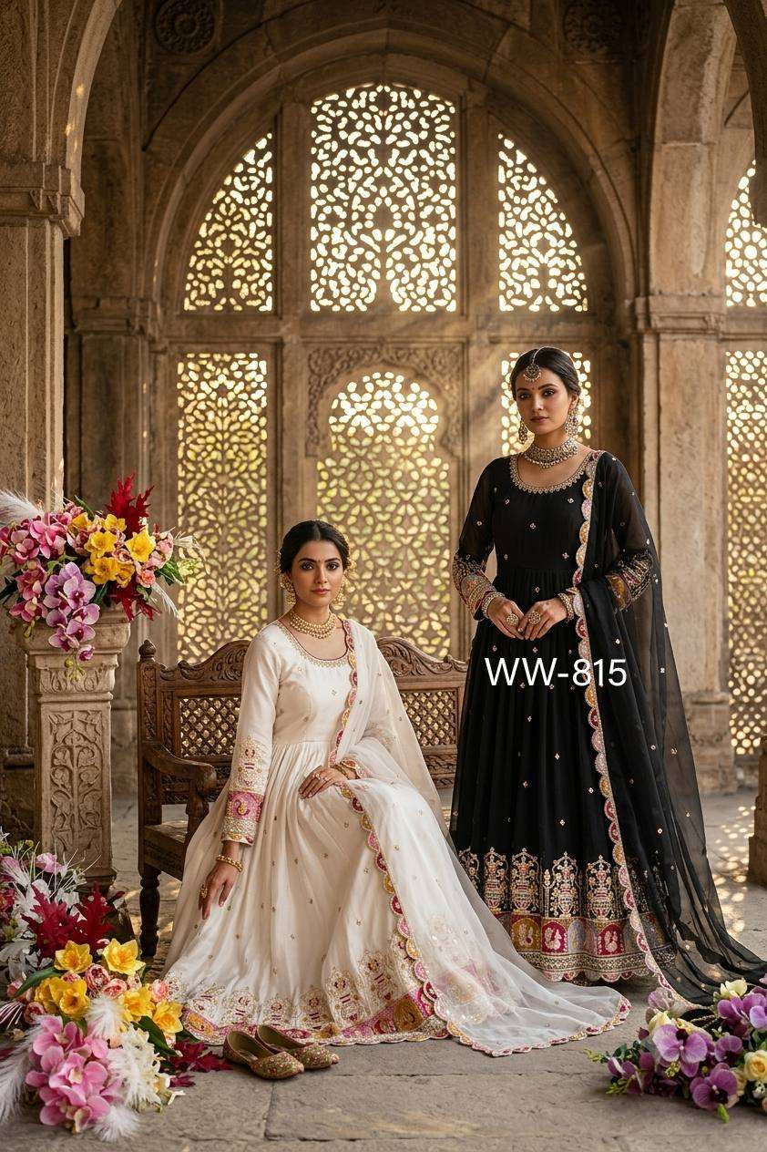 WW 815 GEORGETTE SEQUENCE EMBROIDERY DESIGNER GOWN PENT AND DUPATTA 