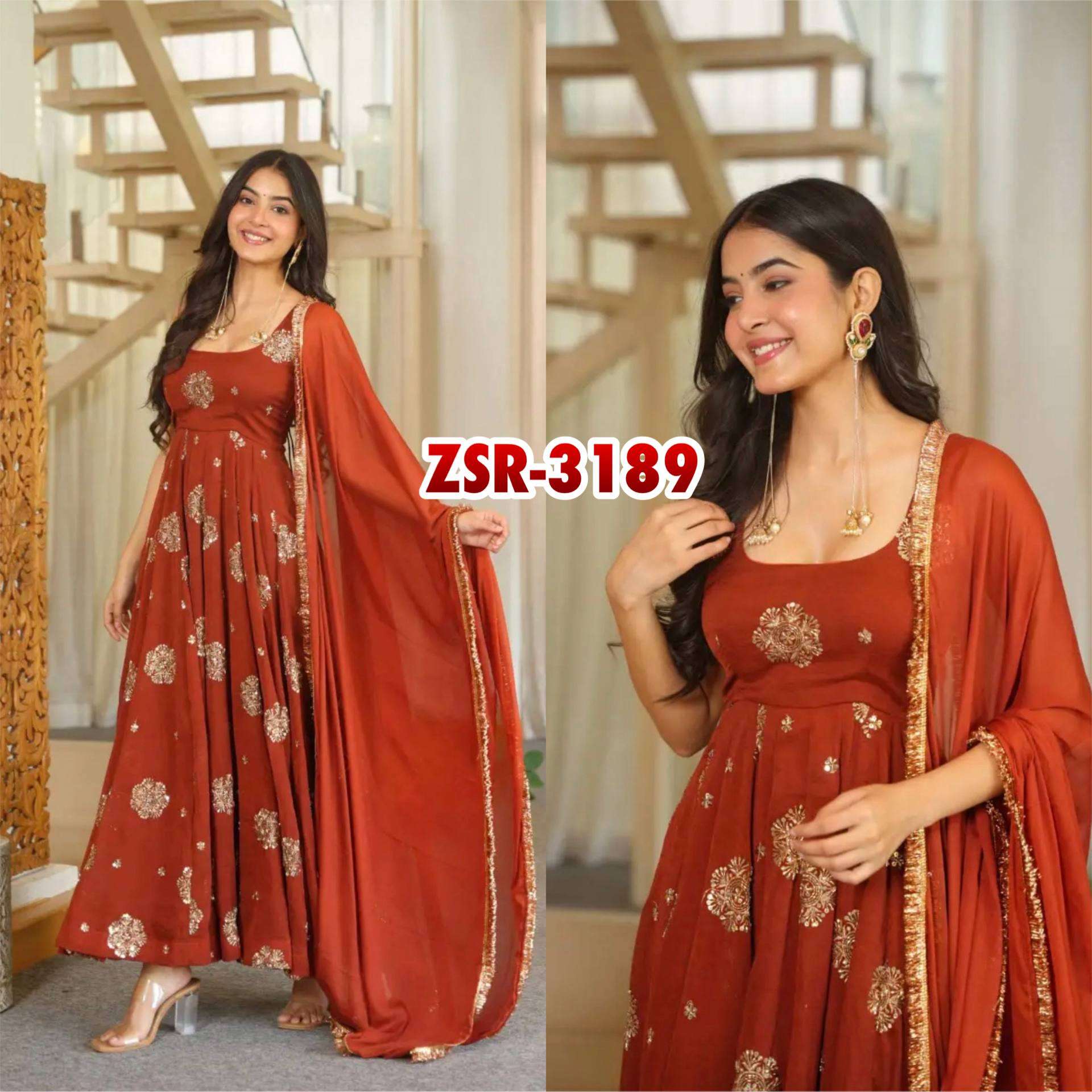 ZSR 3189 CRUSH FABRIC PREETY LOOK DESIGNER LADIES ETHNIC WEAR SUIT