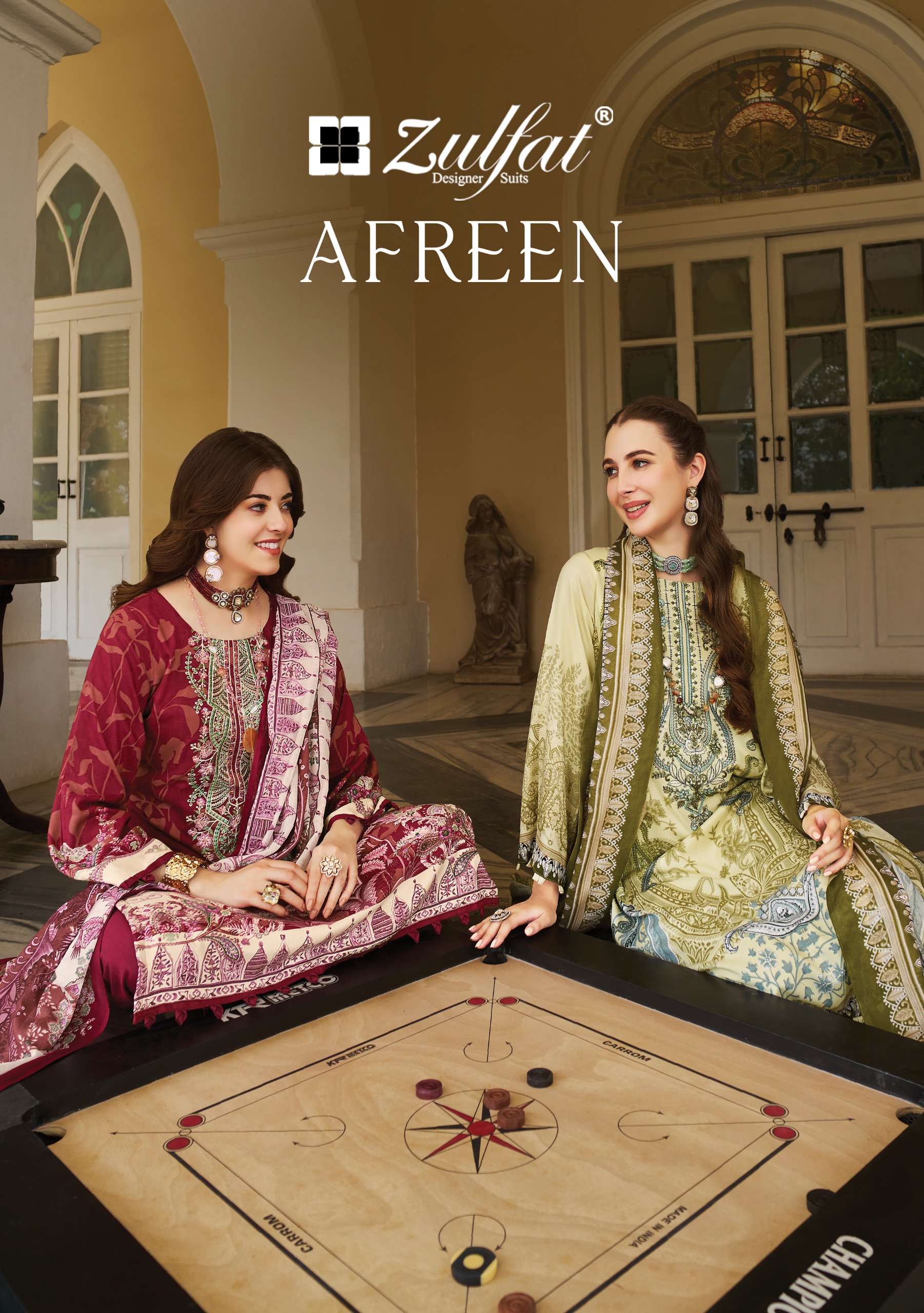 ZULFAT DESIGNER SUITS AFREEN JAM COTTON DIGITAL PRINT WITH FANCY WORK SUIT