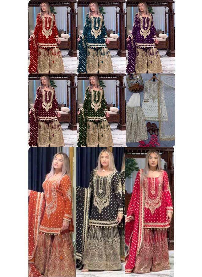 AD 210 GEORGETTE HEAVY EMBROIDERED DESIGNER WEDDING FUNCTION WEAR SUIT