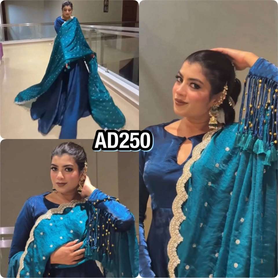 AD 250 SILK BEAUTIFUL DESIGNER LOOK PARTY WEAR ANARKALI GOWN STYLE SUIT 