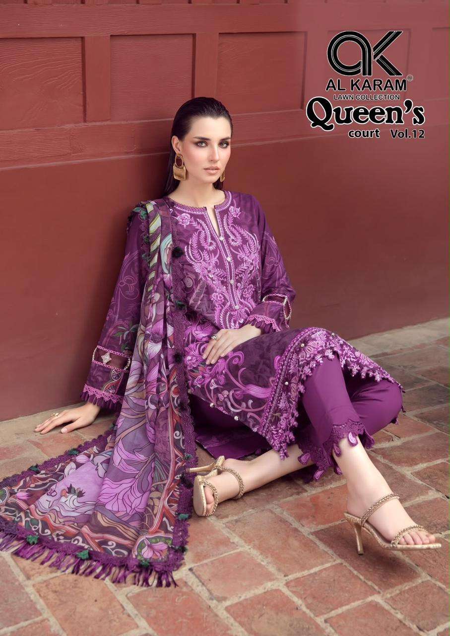 AL KARAM QUEENS COURT VOL 12 COTTON DIGITAL PRINTS SALWAR SUIT 