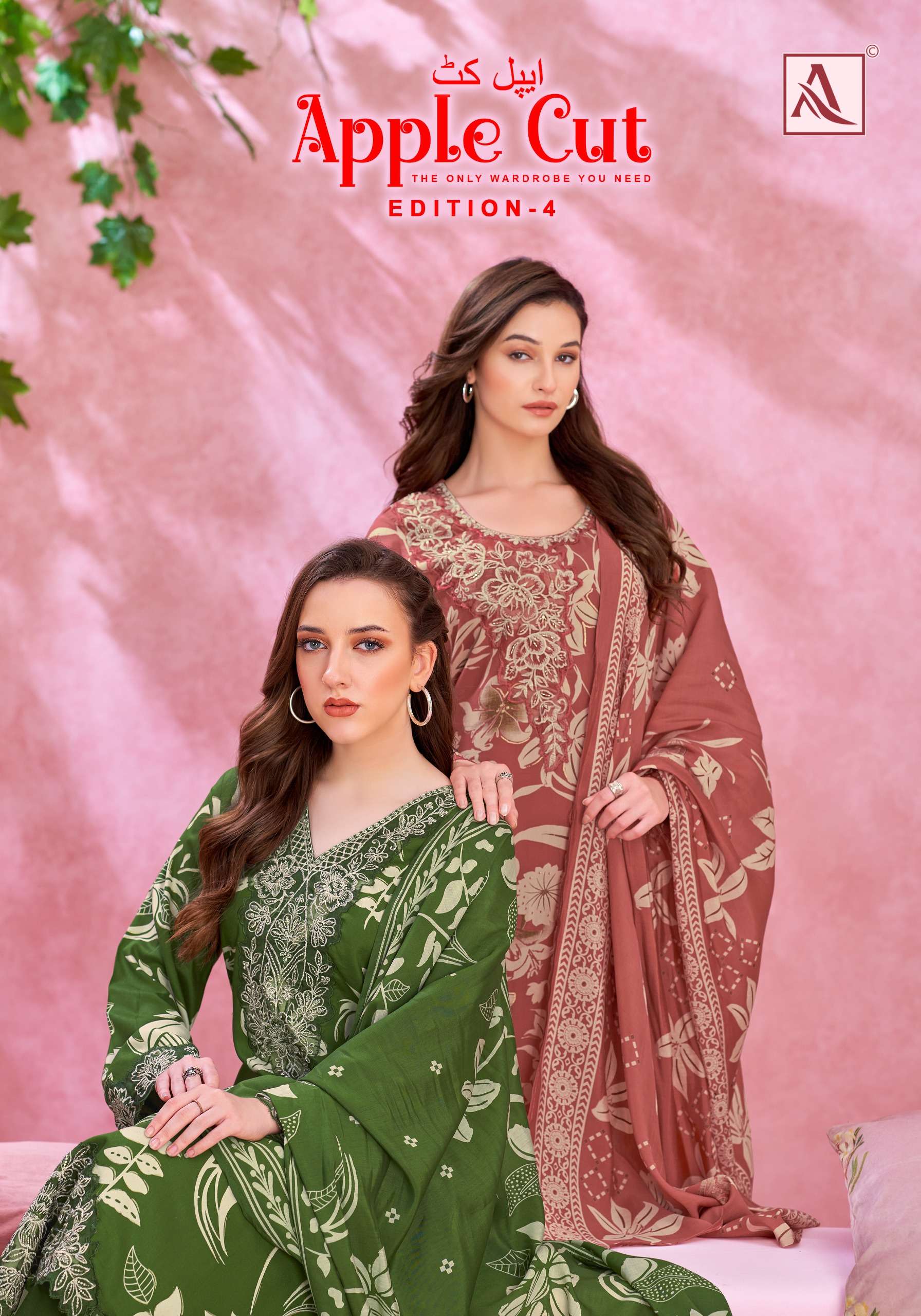 ALOK SUITS APPLE CUT EDITION 4 VISCOSE FOIL PRINT WITH FANCY EMBROIDERY WORK SUIT