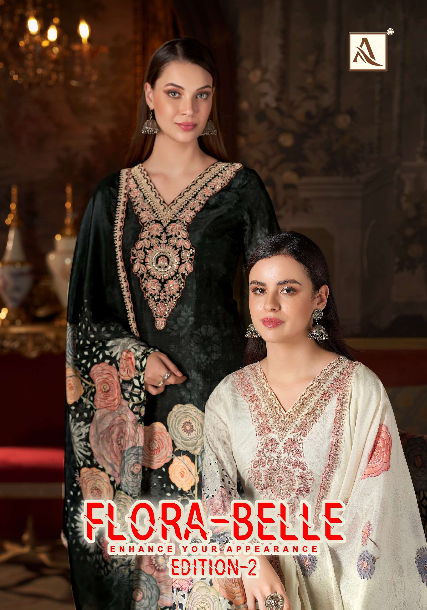 ALOK SUITS FLORA BELLE EDITION 2 MUSLIN DIGITAL PRINT WITH EMBROIDERY WORK SUIT