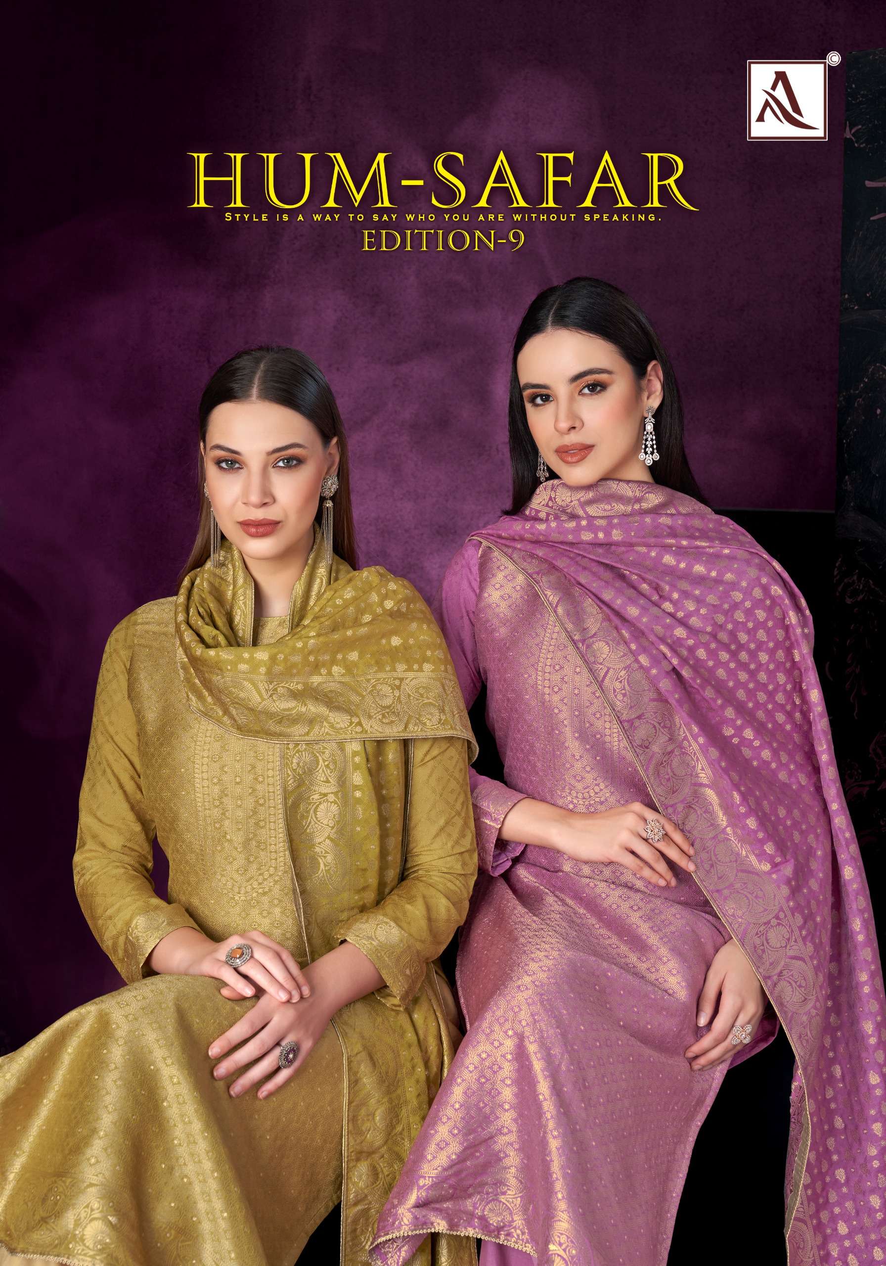 ALOK SUITS HUM SAFAR EDITION 9 VISCOSE MUSLIN JACQUARD DESIGNER WORK SUIT