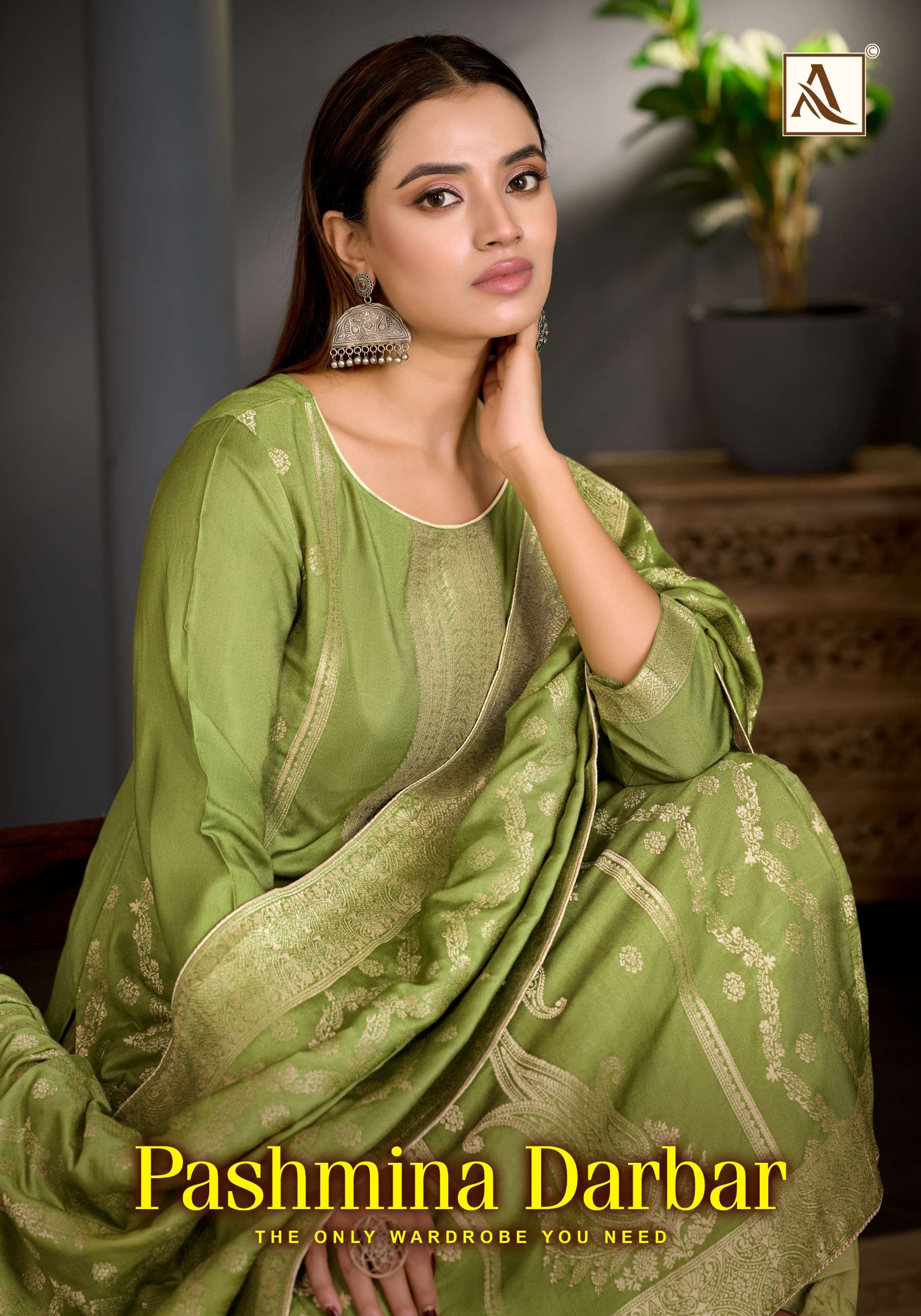ALOK SUITS PASHMINA DARBAR PASHMINA JACQUARD DESIGNER WORK SUIT 