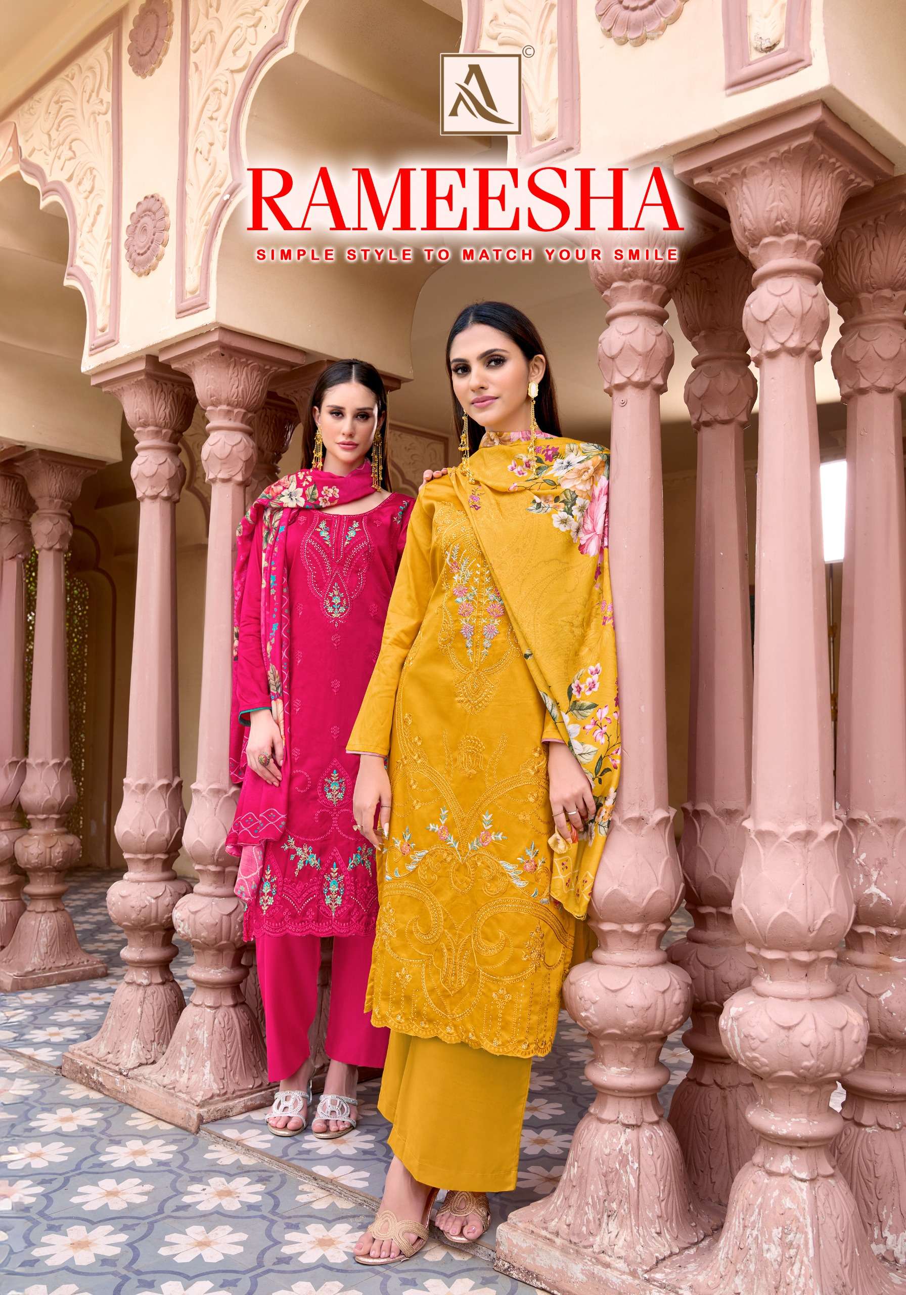 ALOK SUITS RAMEESHA JAM COTTON FANCY EMBROIDERY WORK SUIT