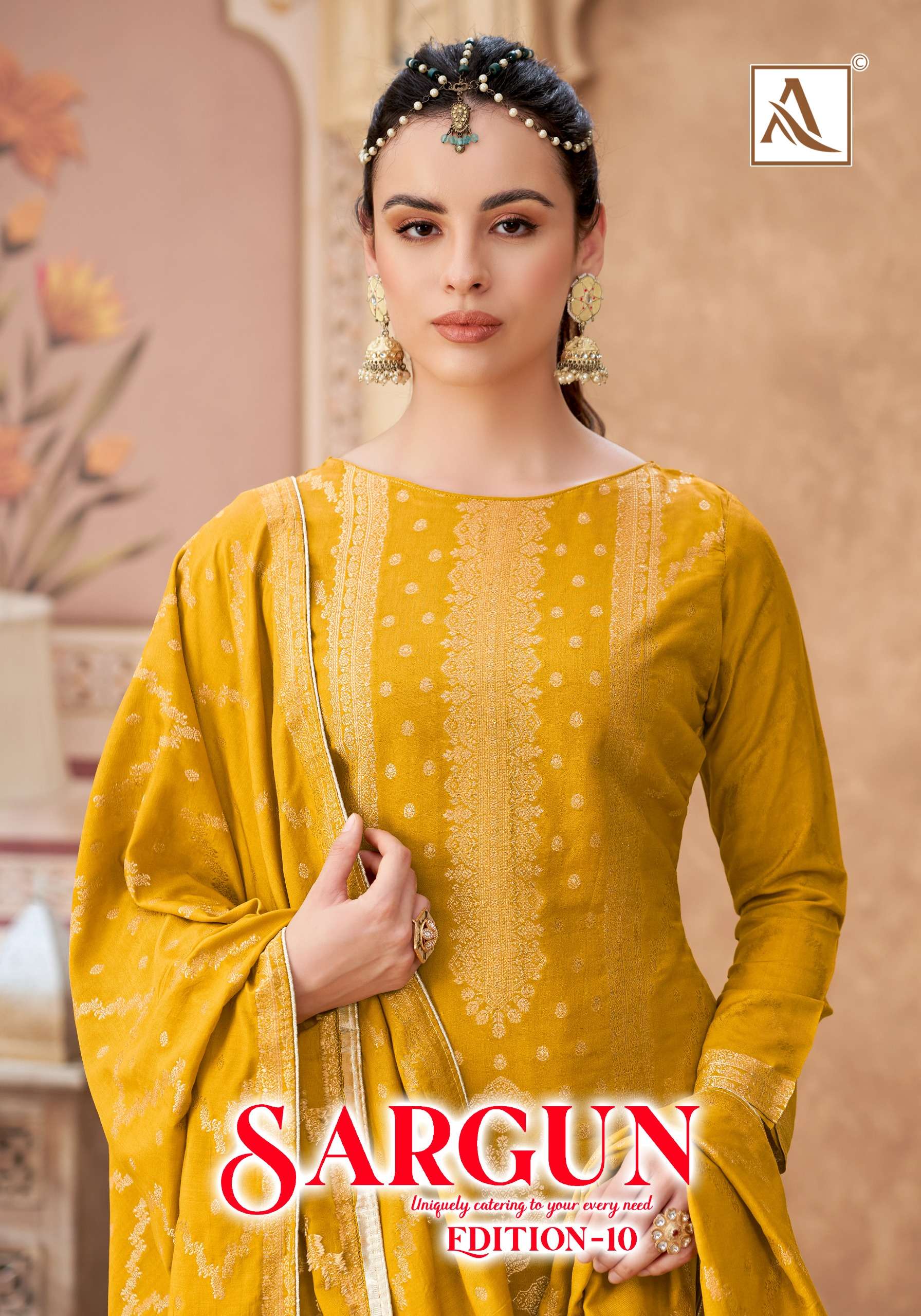 ALOK SUITS SARGUN VOL 10 VISCOSE JACQUARD DESIGNER WORK SUIT